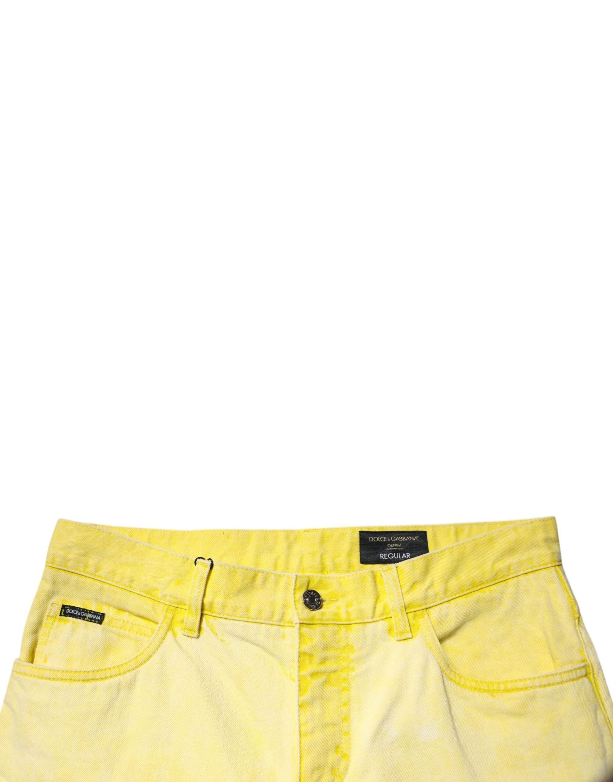 Dolce & Gabbana Yellow Cotton Stretch Skinny Men Denim Jeans - Hilstor