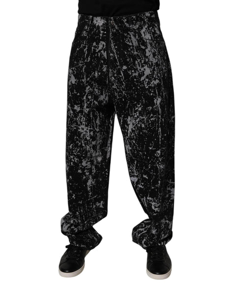 Dolce & Gabbana Black Tie Dye Cotton Straight Men Denim Jeans - Hilstor