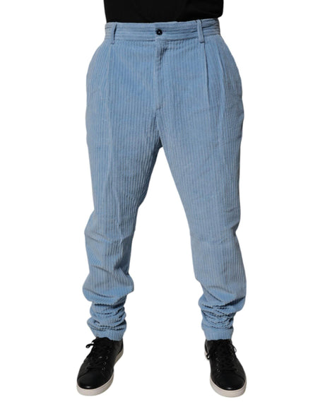 Dolce & Gabbana Light Blue Corduroy Cotton Skinny Denim Jeans - Hilstor