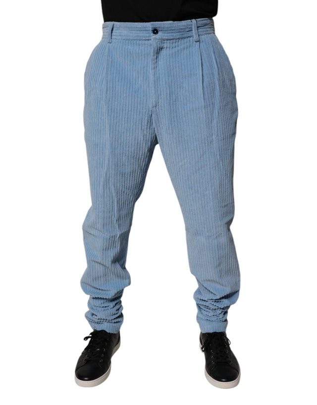 Dolce & Gabbana Light Blue Corduroy Cotton Skinny Denim Jeans - Hilstor