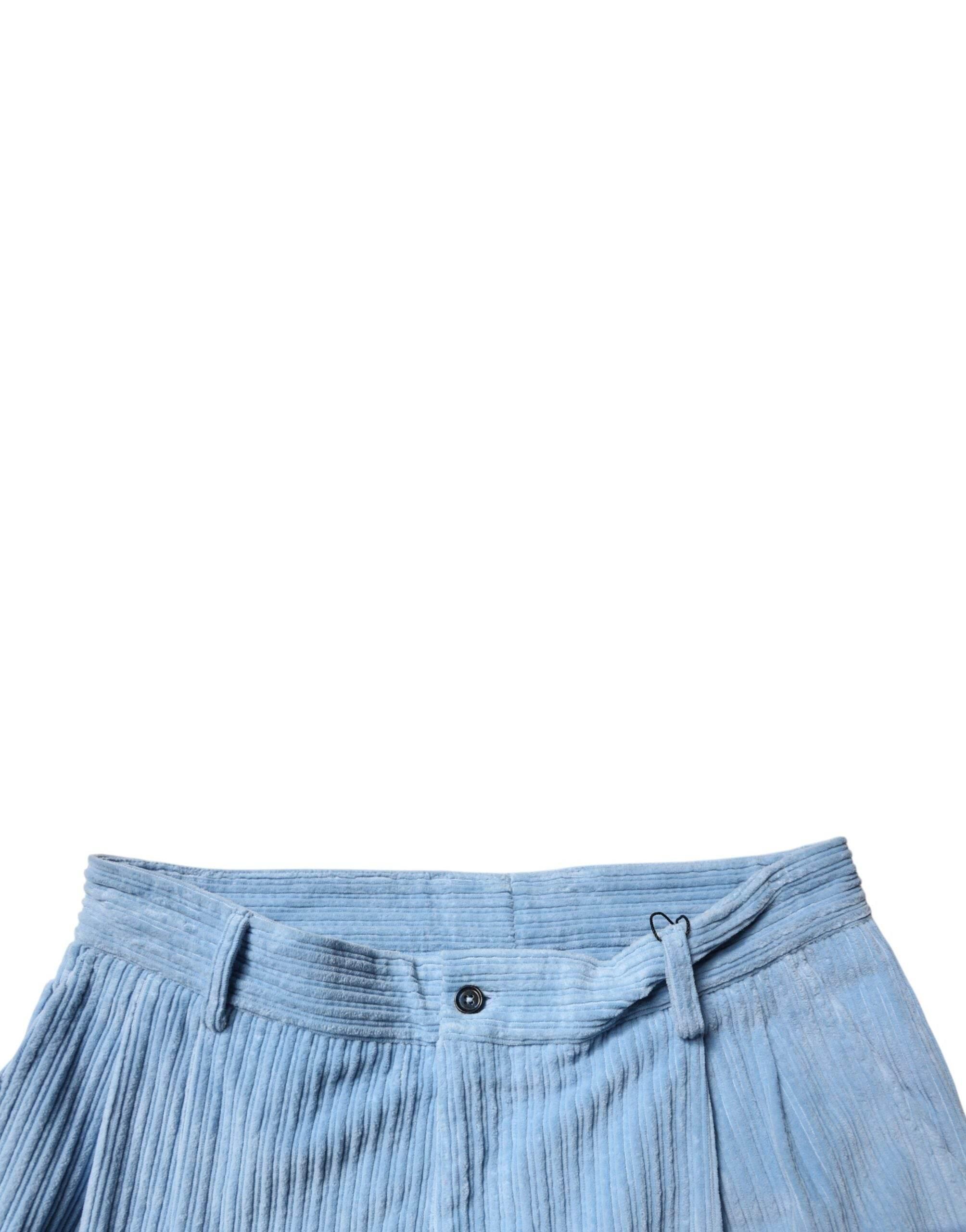 Dolce & Gabbana Light Blue Corduroy Cotton Skinny Denim Jeans - Hilstor