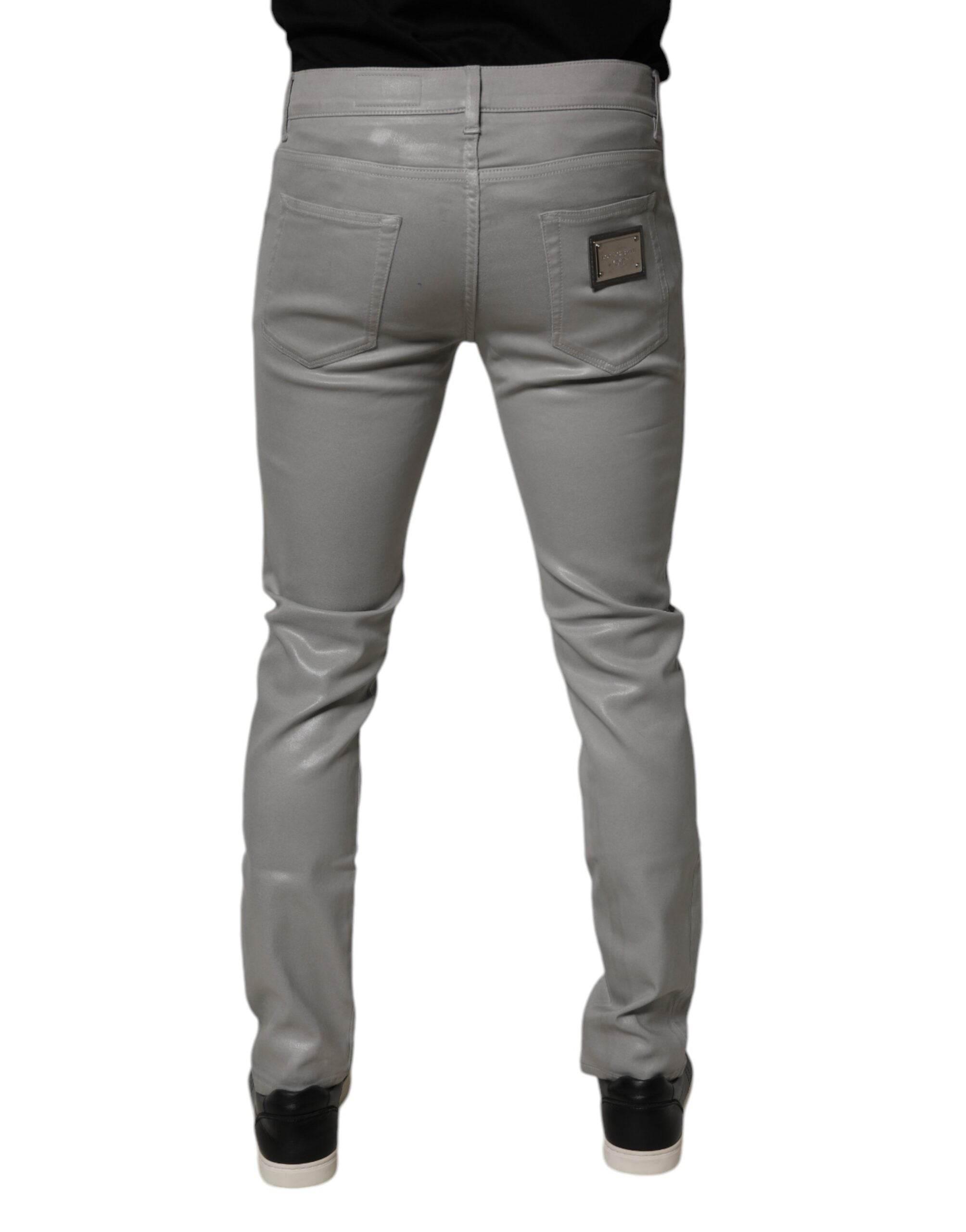 Dolce & Gabbana Gray Cotton Stretch Men Slim Fit Denim Jeans - Hilstor