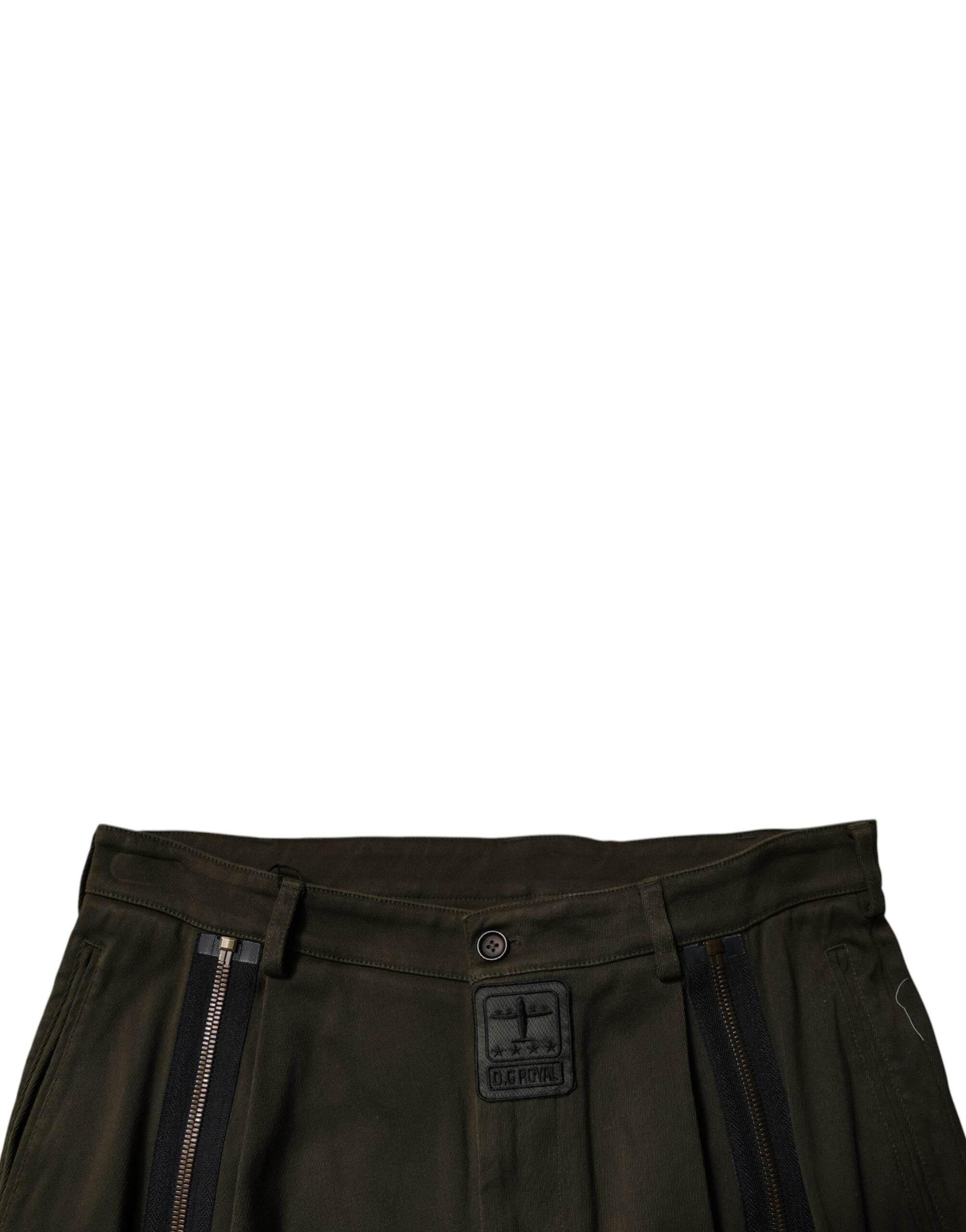 Dolce & Gabbana Dark Brown Cotton Jogger Cargo Pants - Hilstor