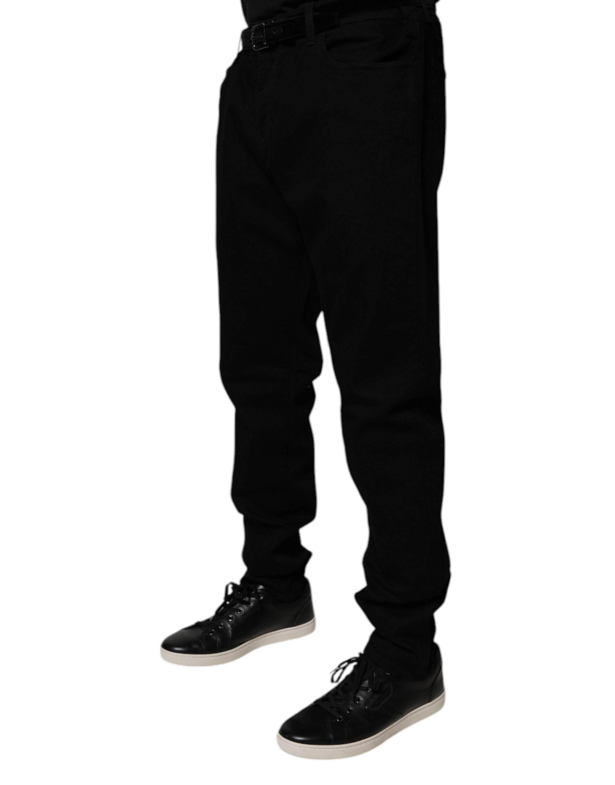 Dolce & Gabbana Black Cotton Stretch Slim Fit Denim Jeans - Hilstor