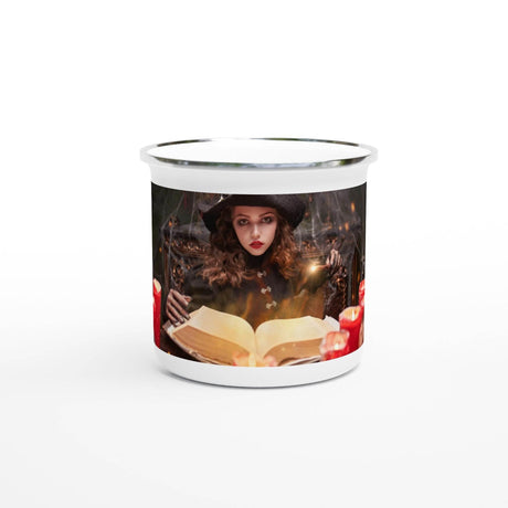 White 12oz Enamel Mug Halloween - Hilstor