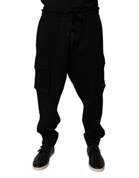 Dolce & Gabbana Black Cotton Jogger Cargo Sweatpants Pants - Hilstor