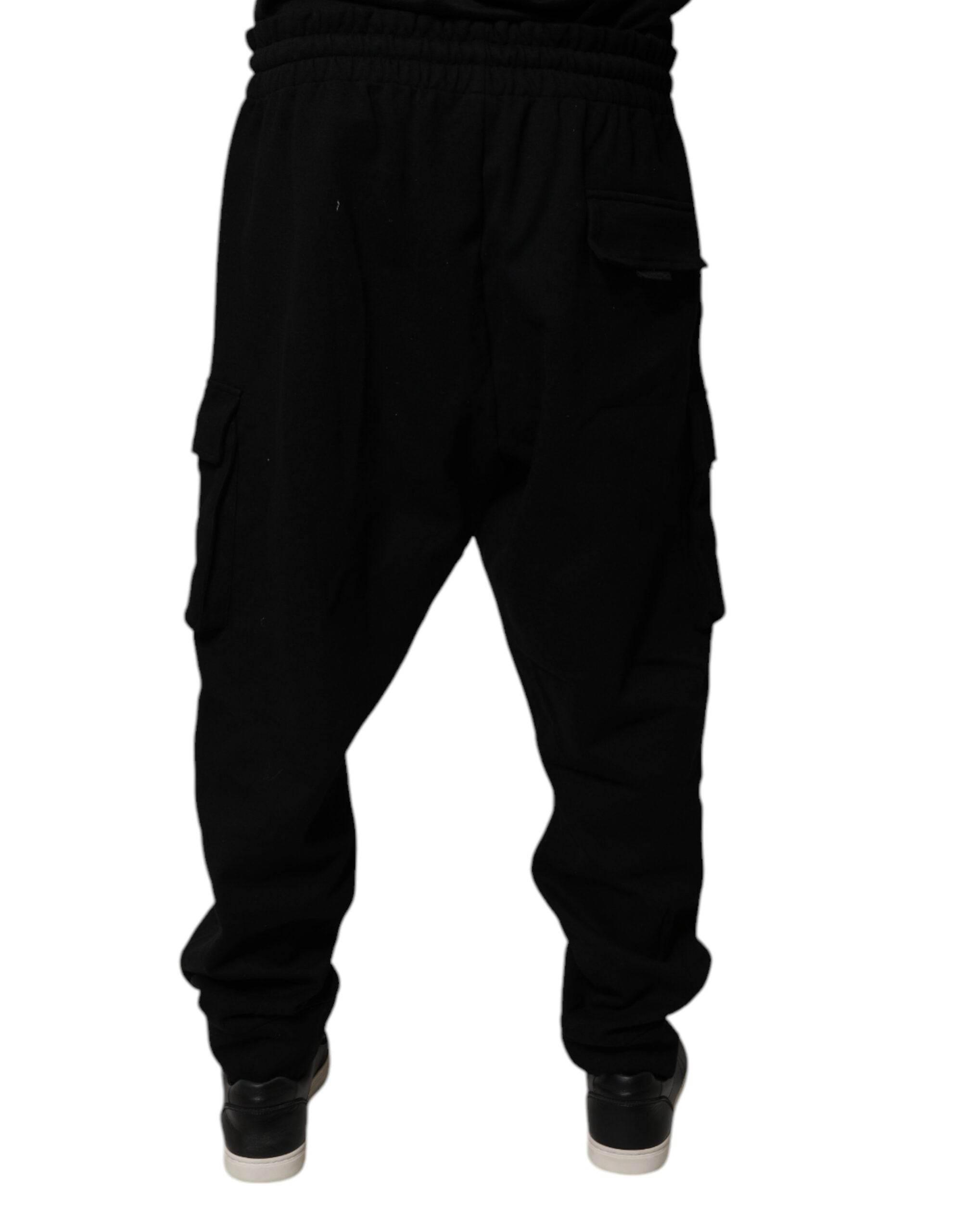Dolce & Gabbana Black Cotton Jogger Cargo Sweatpants Pants - Hilstor