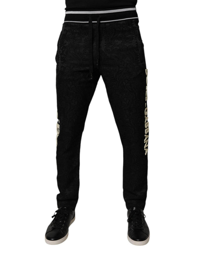 Dolce & Gabbana Black Mid Waist Jogger Men Sweatpants Pants - Hilstor
