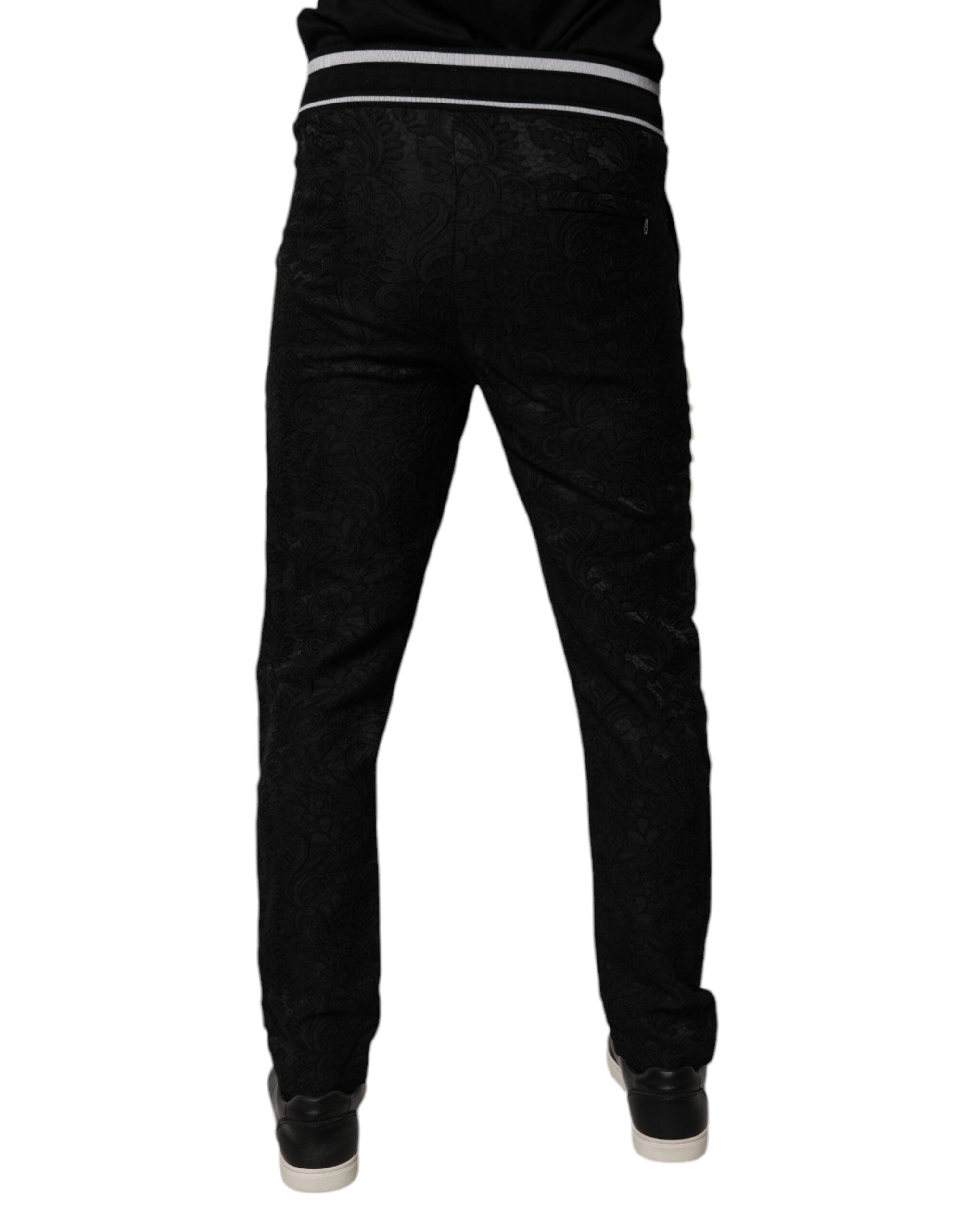 Dolce &amp; Gabbana Sort Mid Waist Jogger Mænd joggingbukser