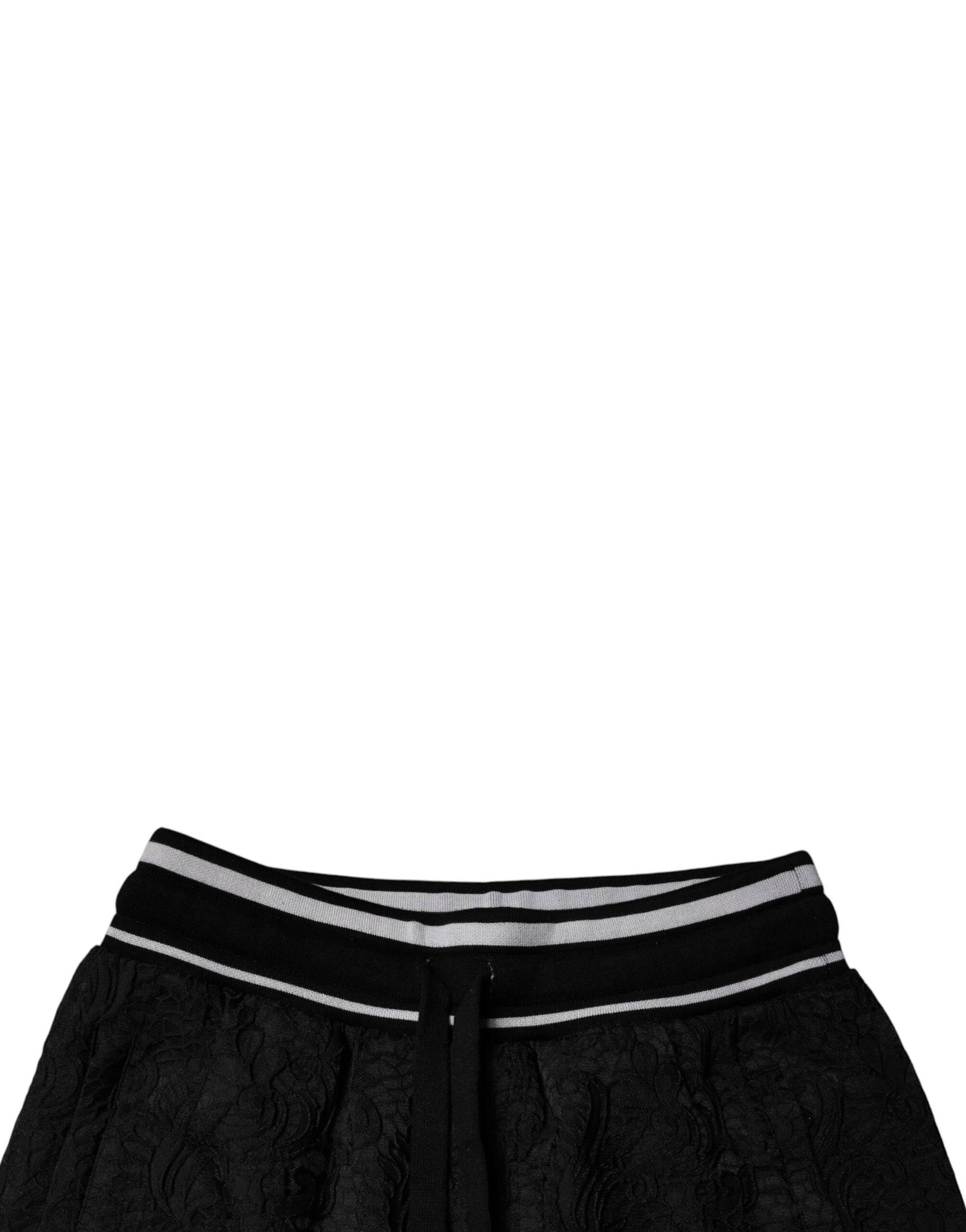 Dolce & Gabbana Black Mid Waist Jogger Men Sweatpants Pants - Hilstor