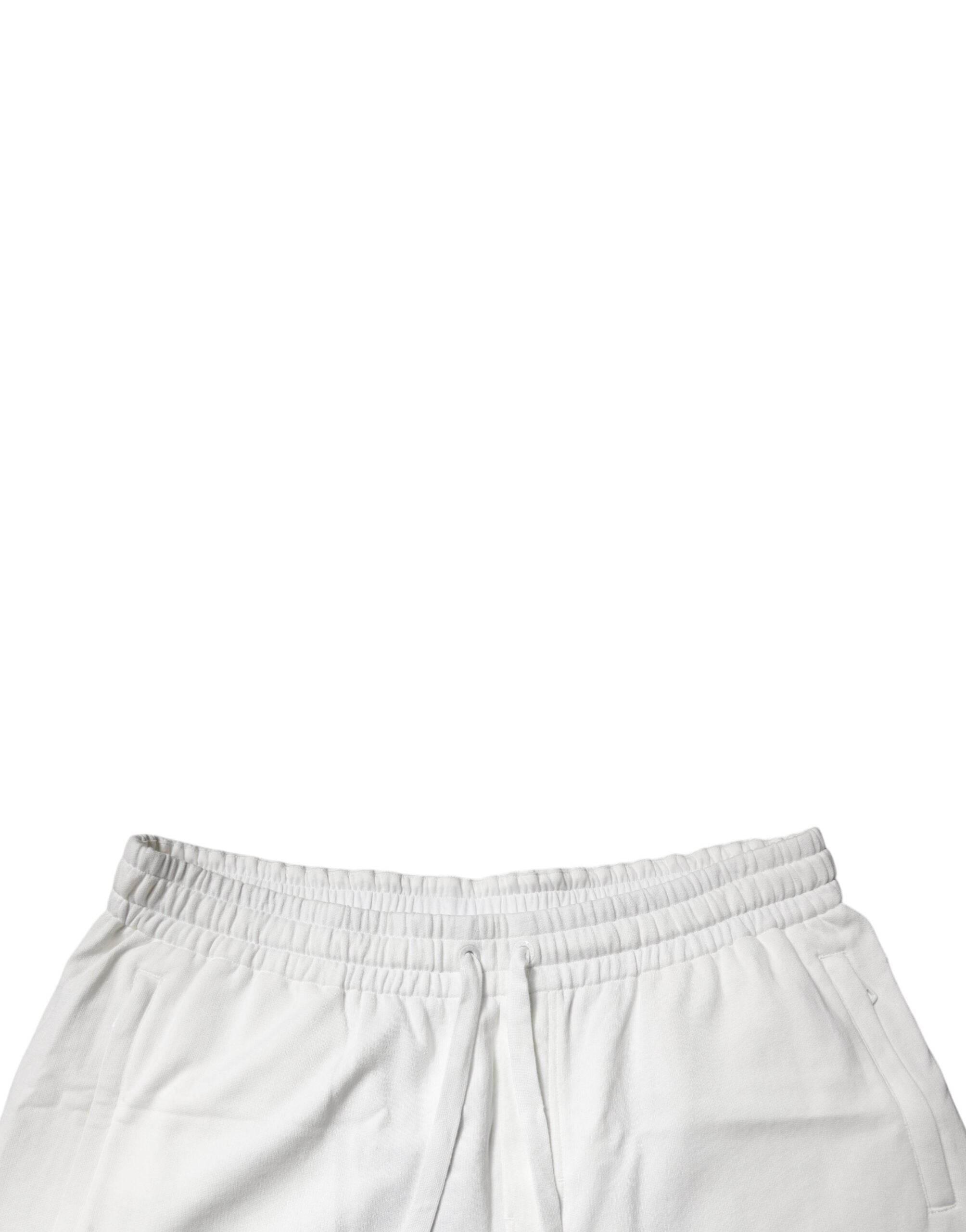 Dolce & Gabbana White Cotton Sweatshorts Men Bermuda Shorts - Hilstor