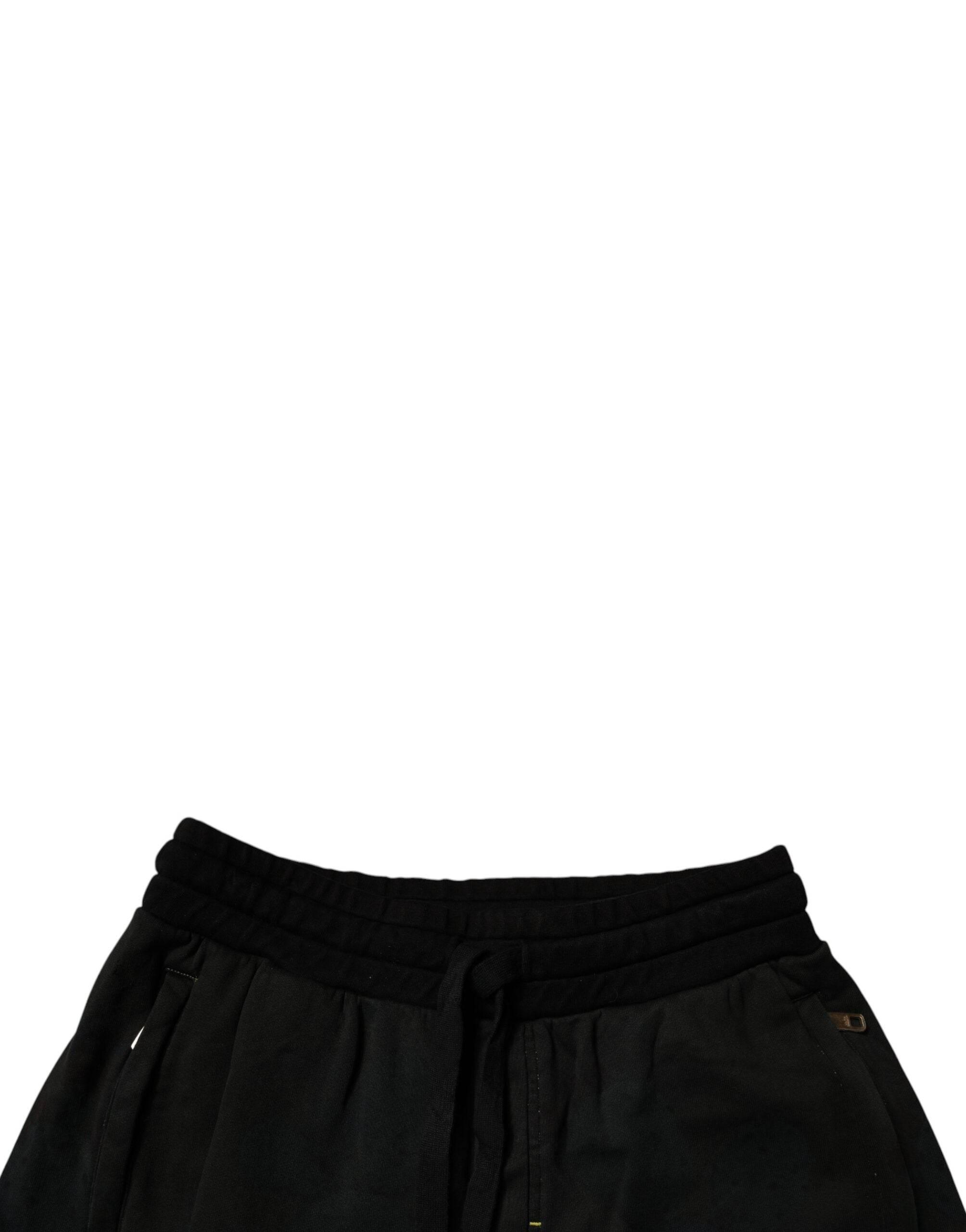 Dolce & Gabbana Black Cotton Sweatshorts Men Bermuda Shorts - Hilstor