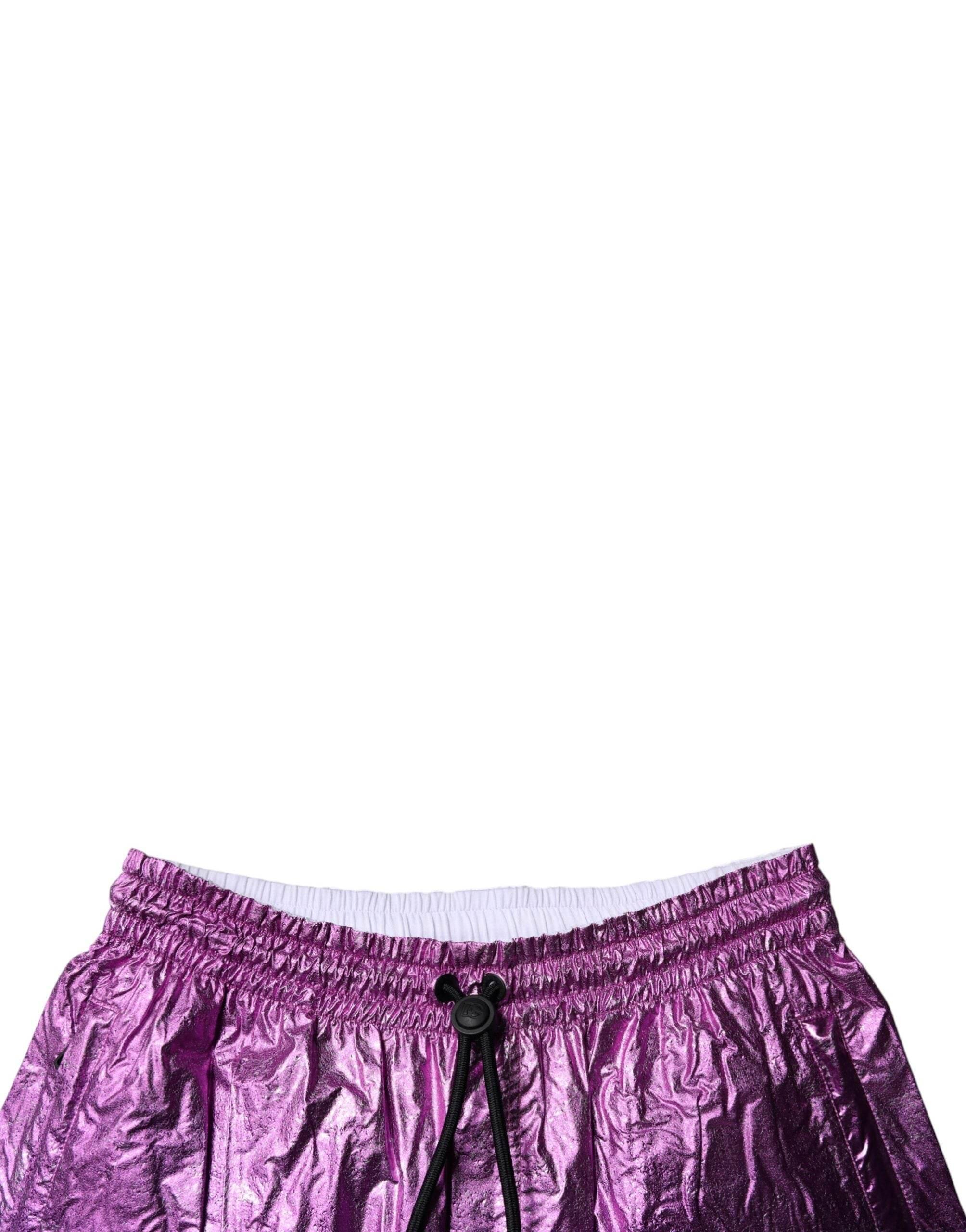 Dolce & Gabbana Metallic Pink Purple Two Tone Bermuda Shorts - Hilstor
