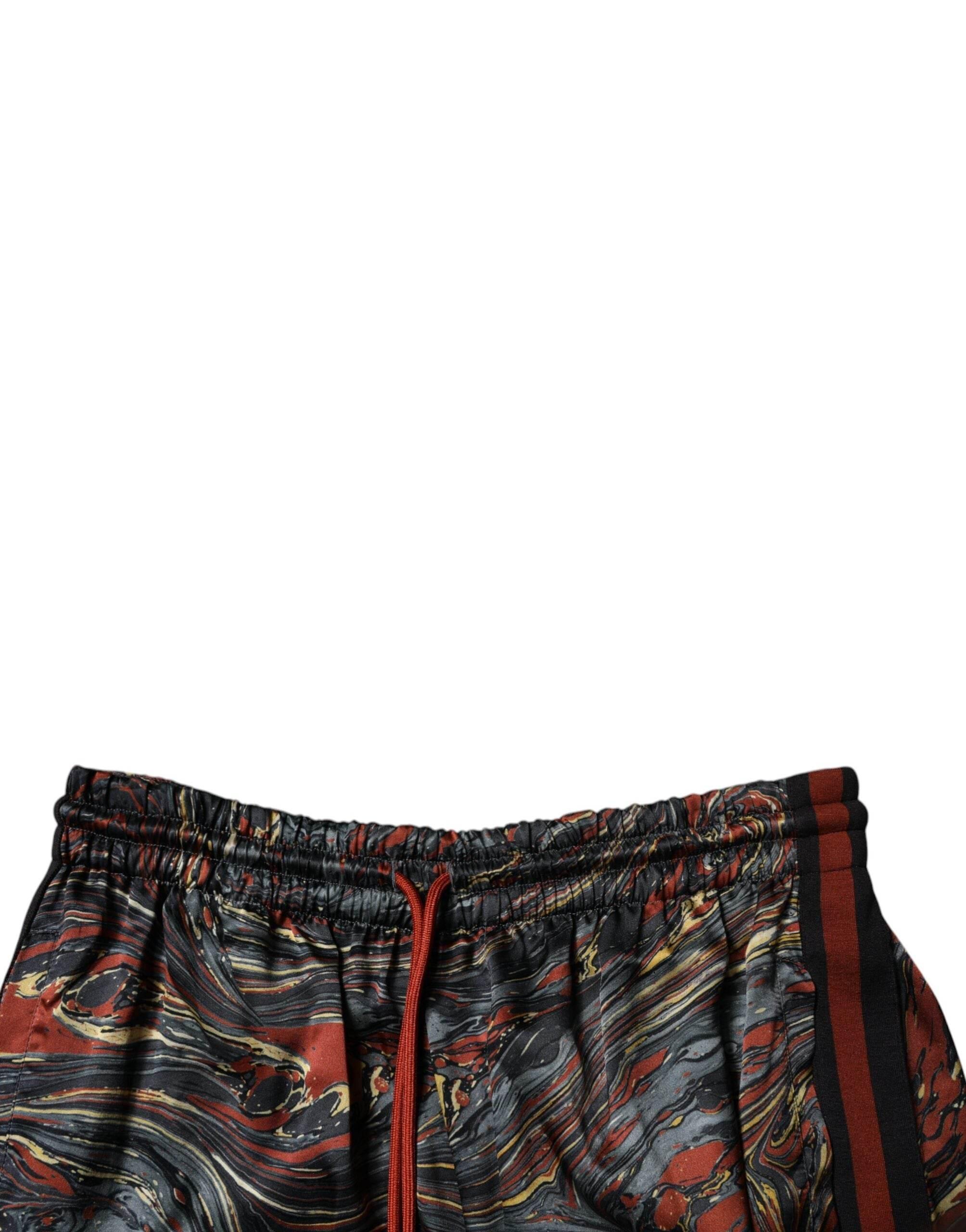 Dolce & Gabbana Multicolor Marble Print Trouser Bermuda Shorts - Hilstor