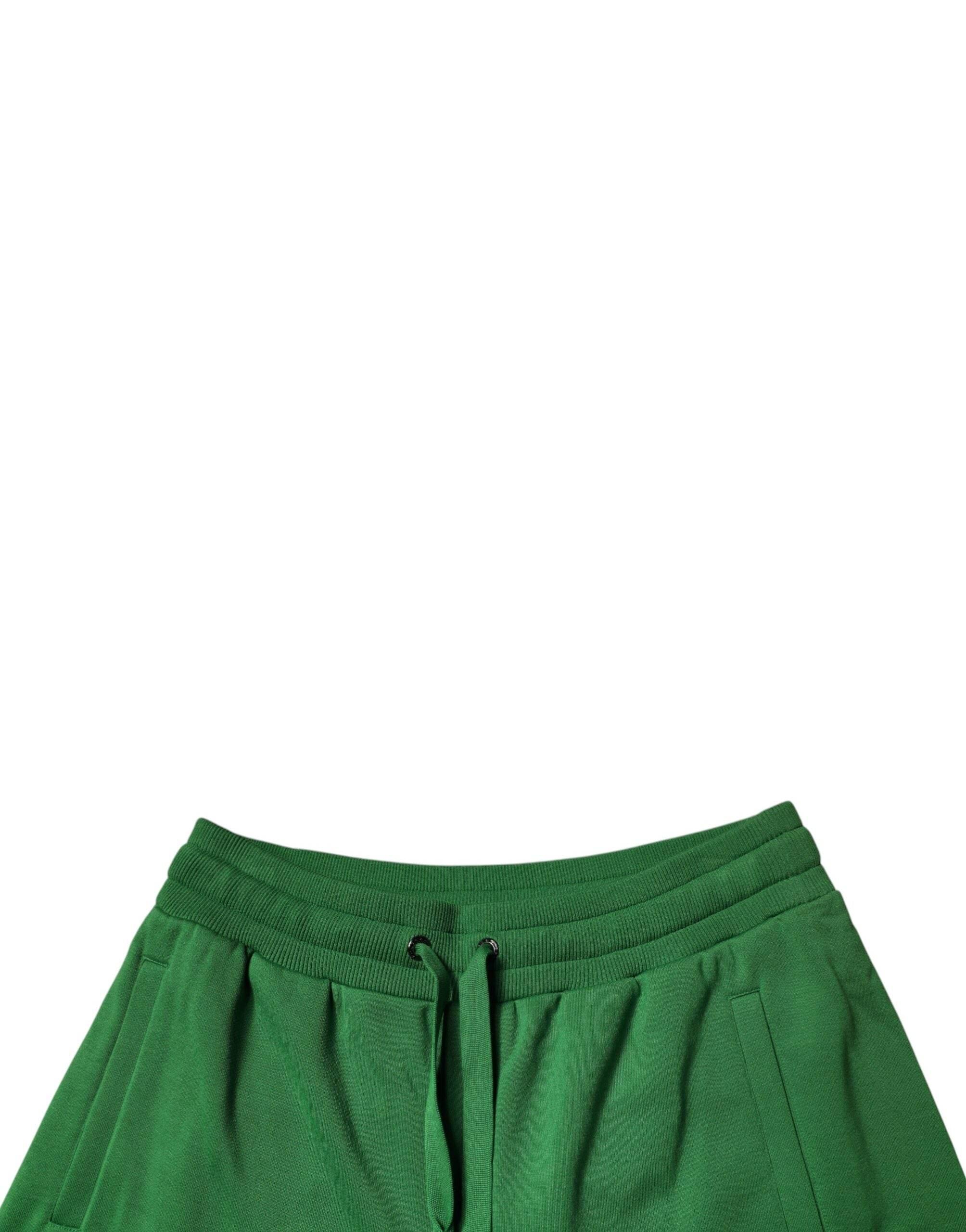 Dolce & Gabbana Green Cotton Men Sweatshorts Bermuda Shorts - Hilstor