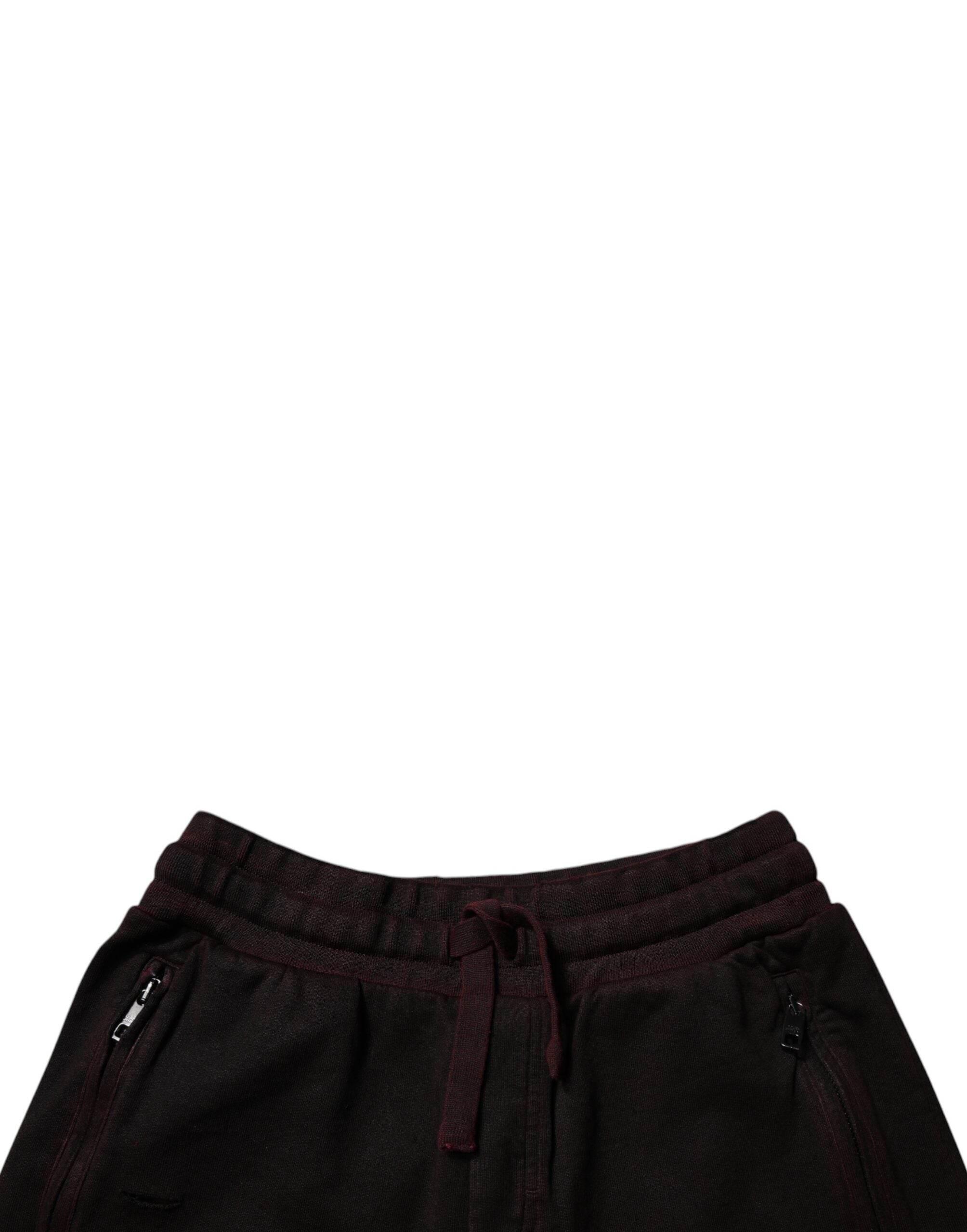Dolce & Gabbana Maroon Cotton Sweatshorts Men Bermuda Shorts - Hilstor