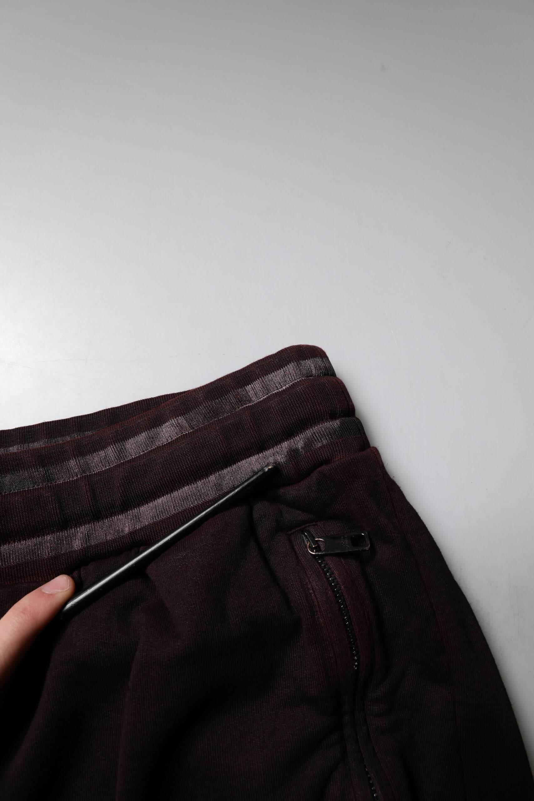 Dolce & Gabbana Maroon Cotton Logo Plaque Men Bermuda Shorts - Hilstor