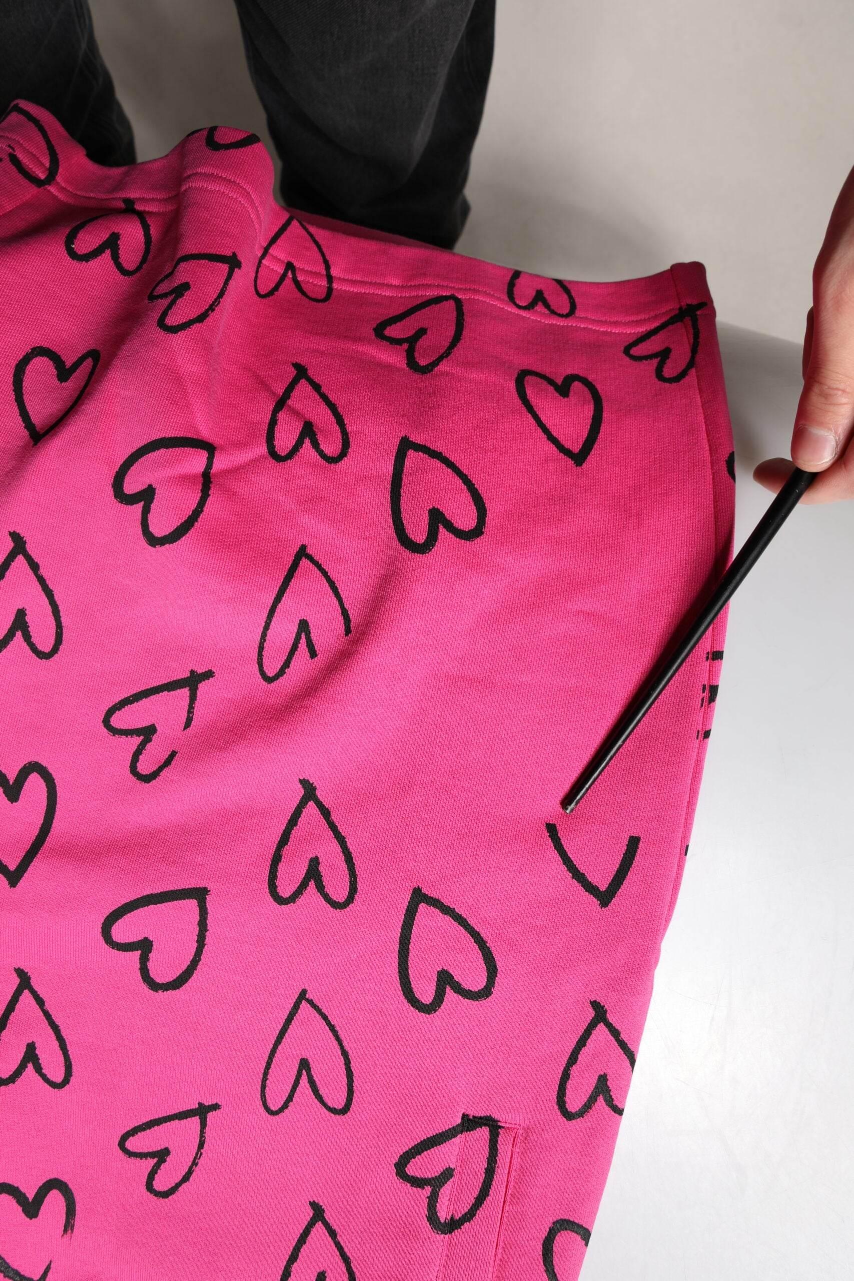 Dolce & Gabbana Pink Cotton Heart Print Bermuda Shorts - Hilstor