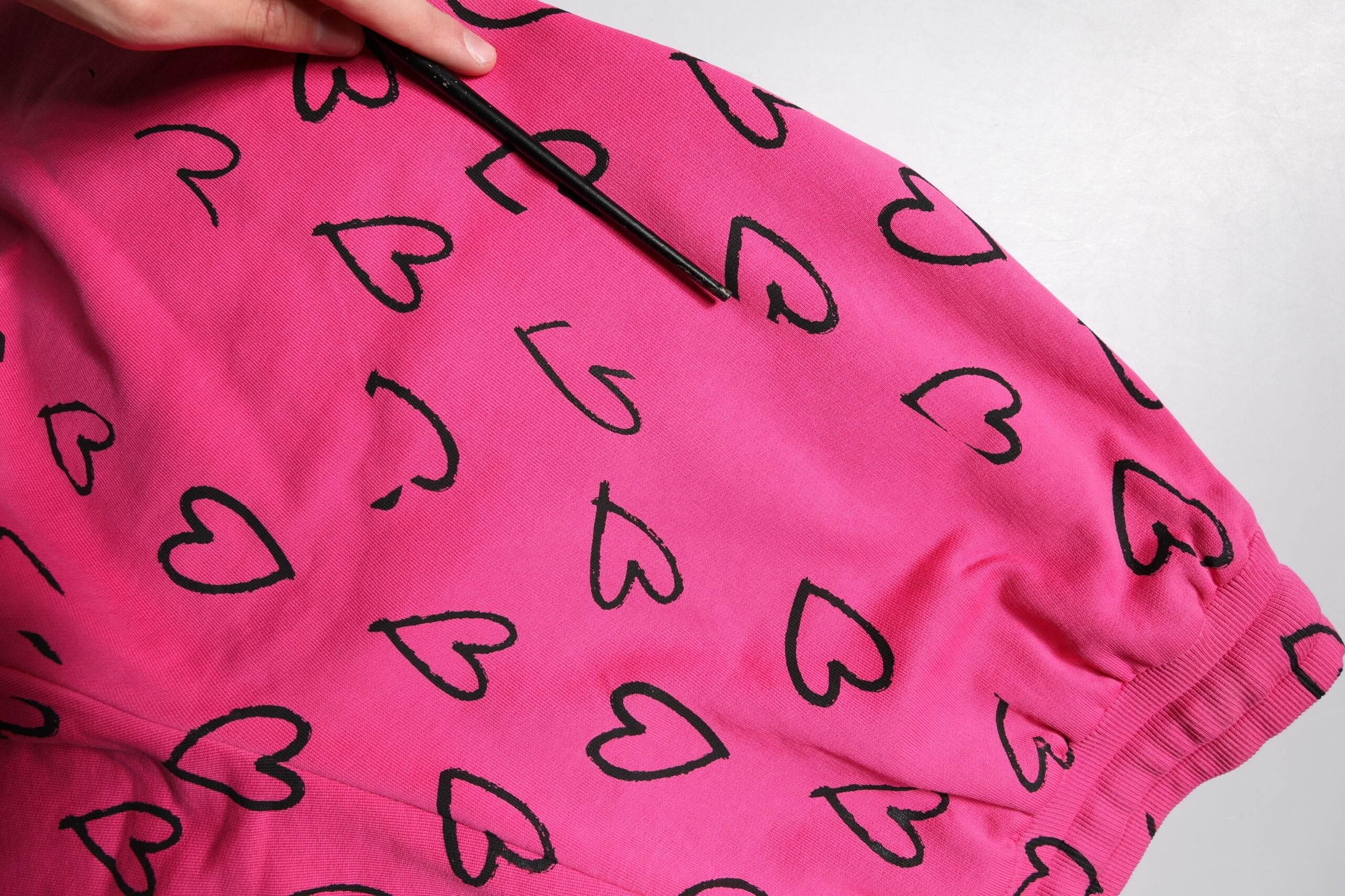 Dolce & Gabbana Pink Cotton Heart Print Bermuda Shorts - Hilstor