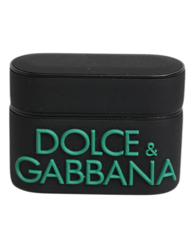 Dolce & Gabbana Black Orange Silicone Embossed Logo Airpods Case - Hilstor