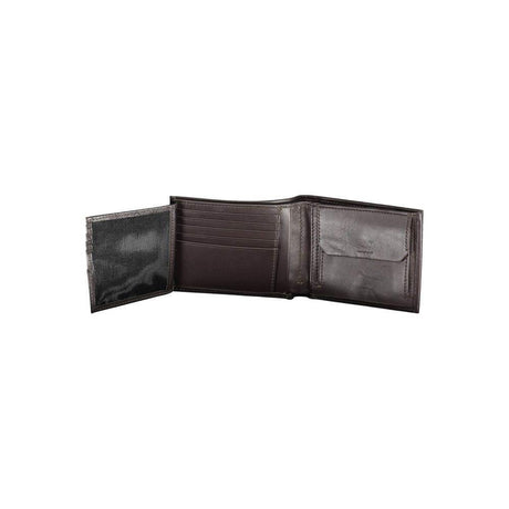 Calvin Klein Elegant Brown Leather Dual-Compartment Wallet - Hilstor