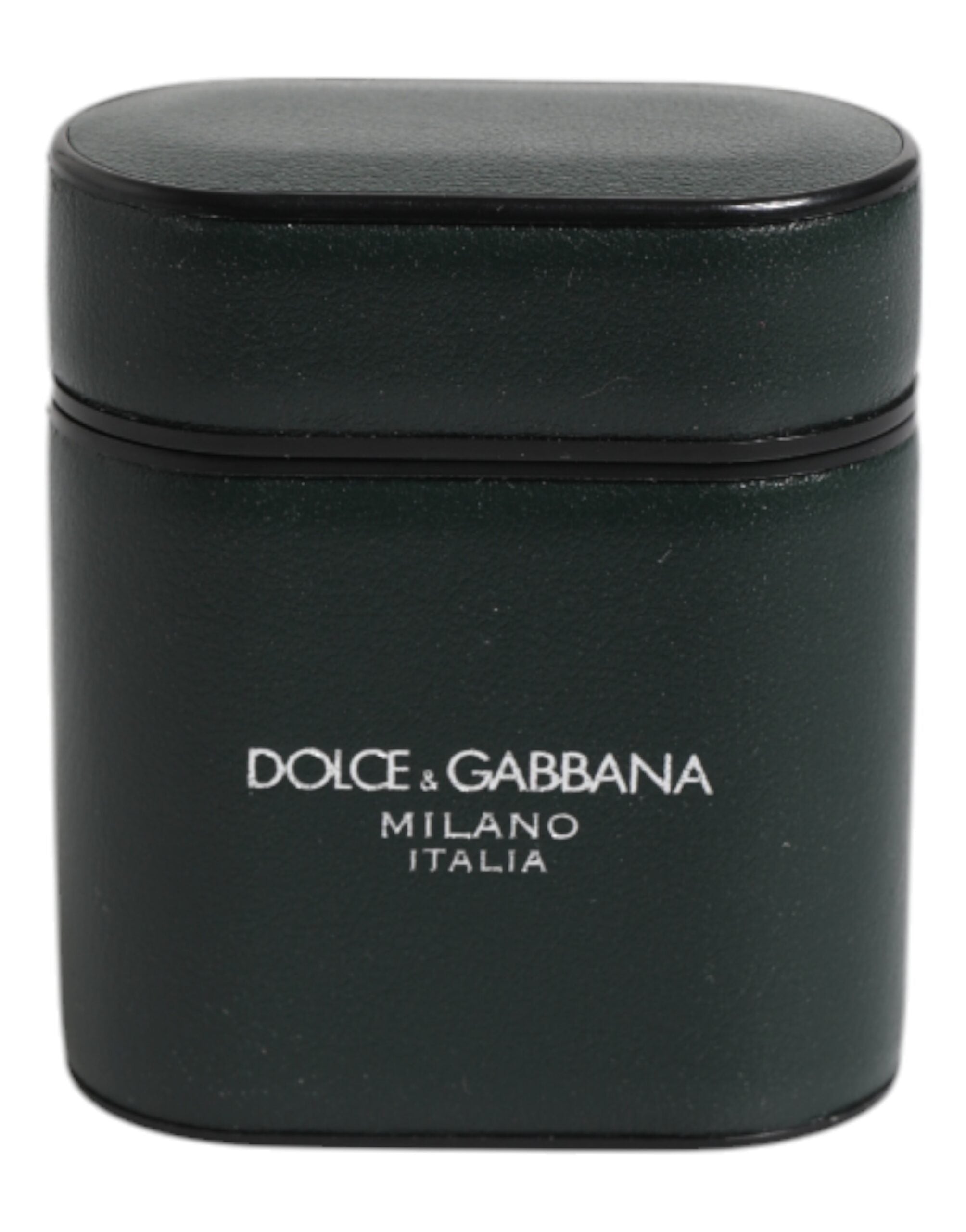 Dolce &amp; Gabbana Grönt Kalvskinnsfodral med Logotyptryck och Flipfodral till Airpods