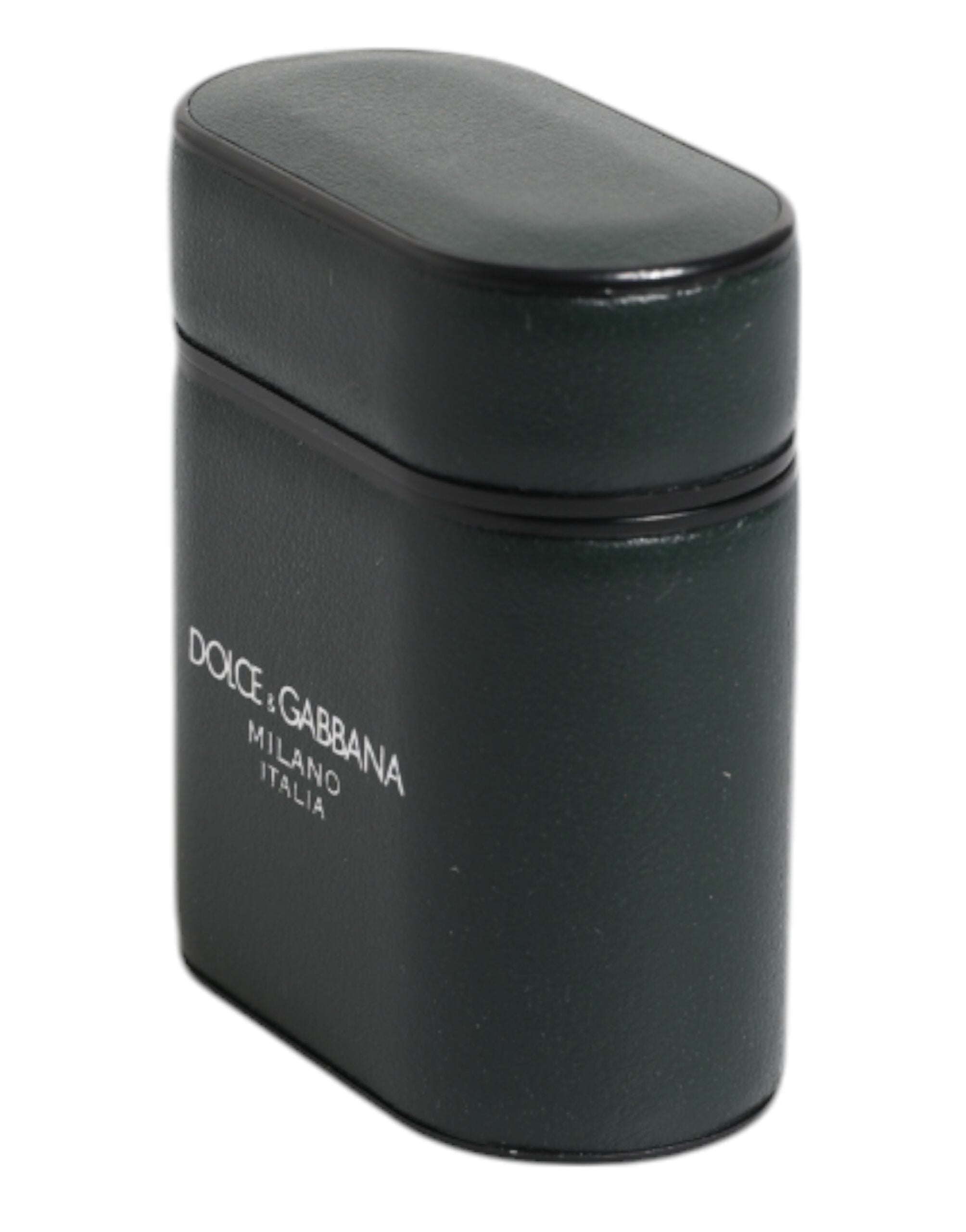 Dolce &amp; Gabbana Grönt Kalvskinnsfodral med Logotyptryck och Flipfodral till Airpods