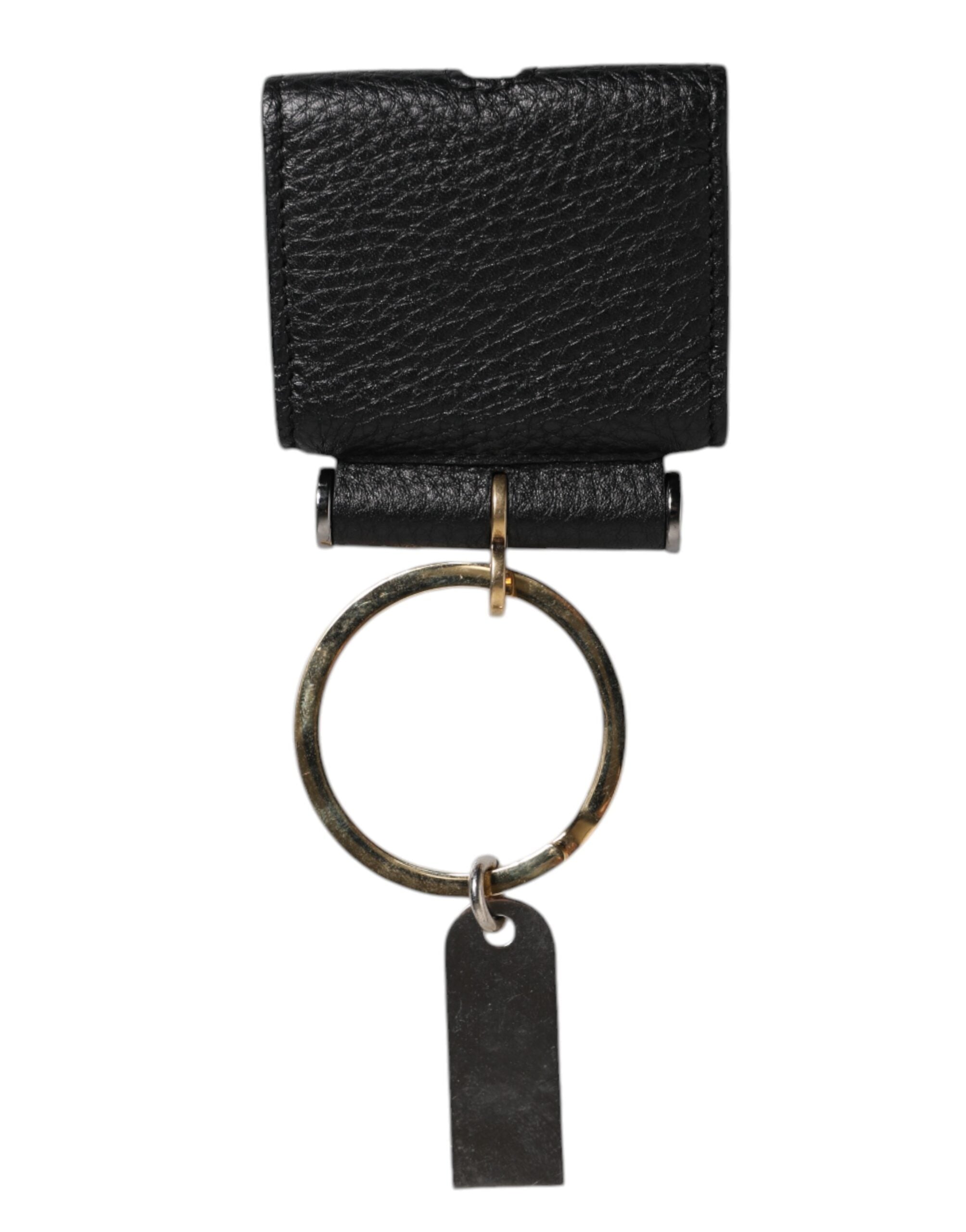 Dolce &amp; Gabbana sort læderrem Gold Metal Logo Plaque Airpods etui