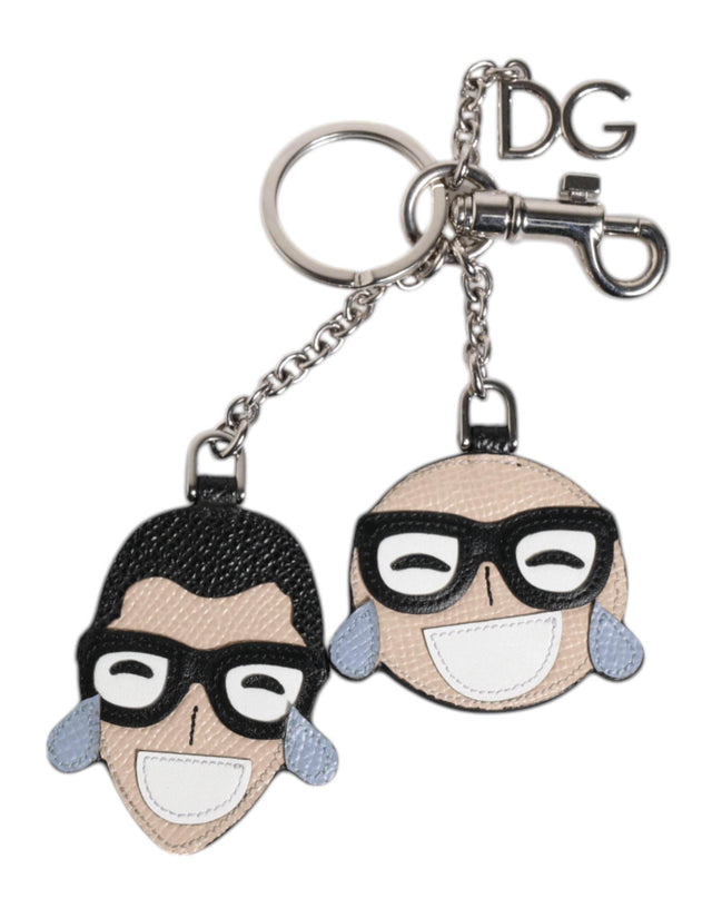 Dolce & Gabbana Multicolor #DGFAMILY Logo Badge Holder Keychain Keyring - Hilstor