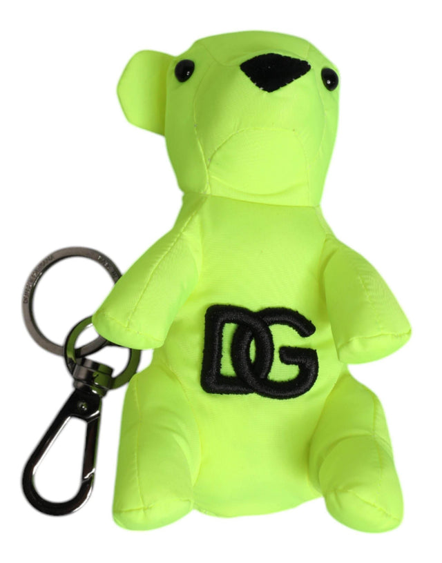Dolce & Gabbana Green Bear Embroidered Logo Keychain Clasp Keyring - Hilstor