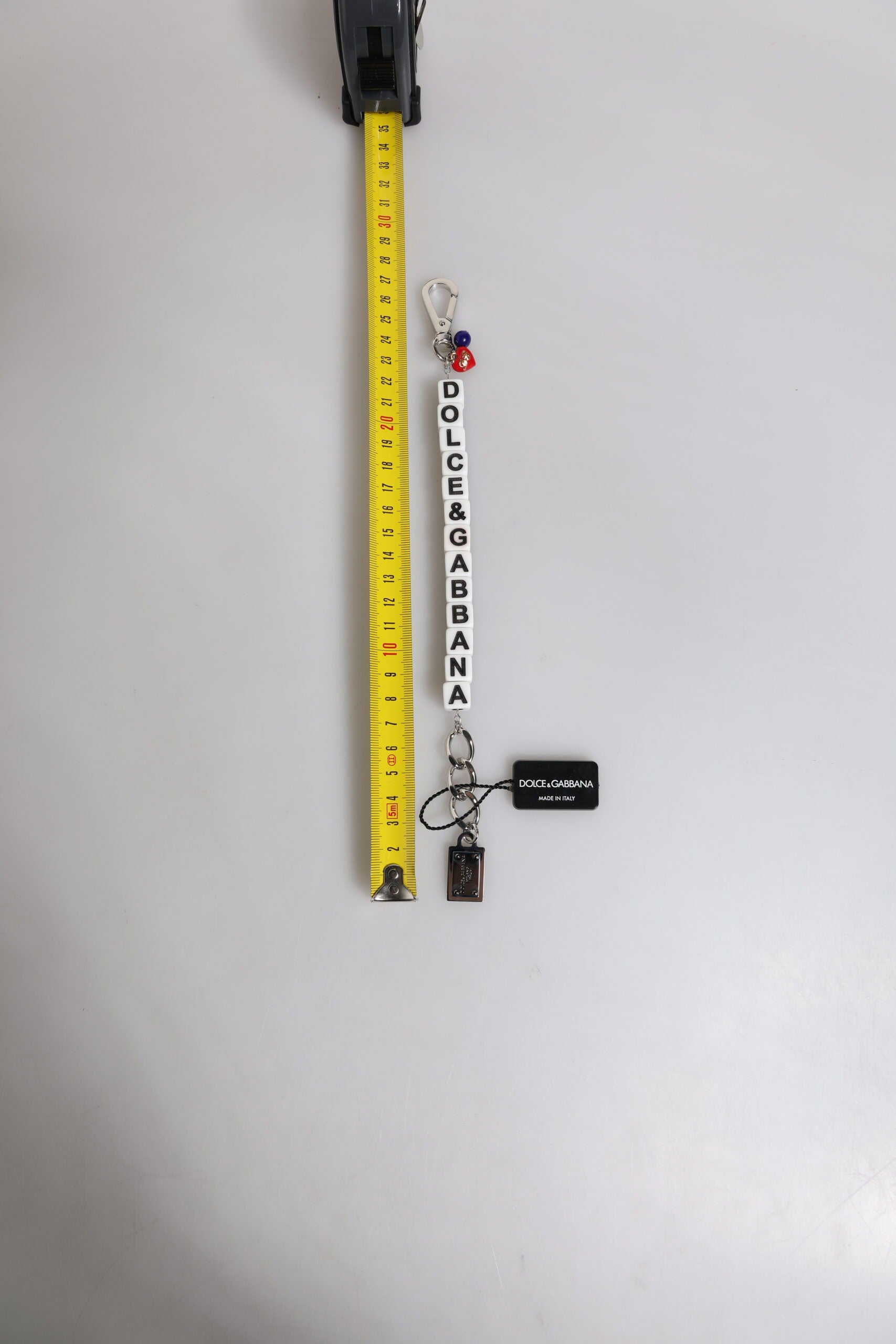 Dolce &amp; Gabbana Sølv Messing Chain Dice Logo Udsmykket Charm Armbånd