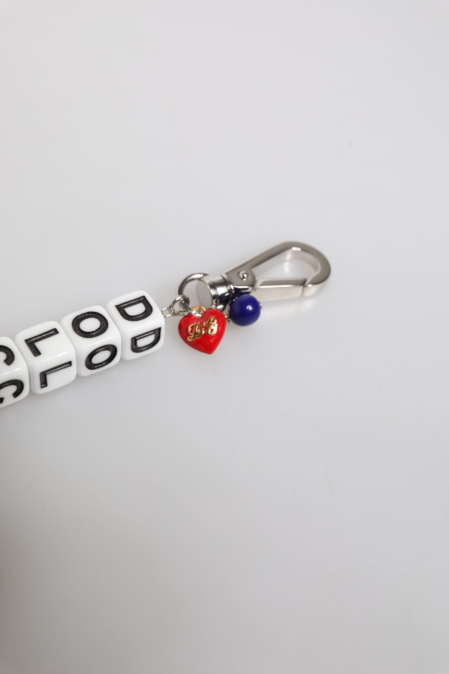 Dolce &amp; Gabbana Sølv Messing Chain Dice Logo Udsmykket Charm Armbånd