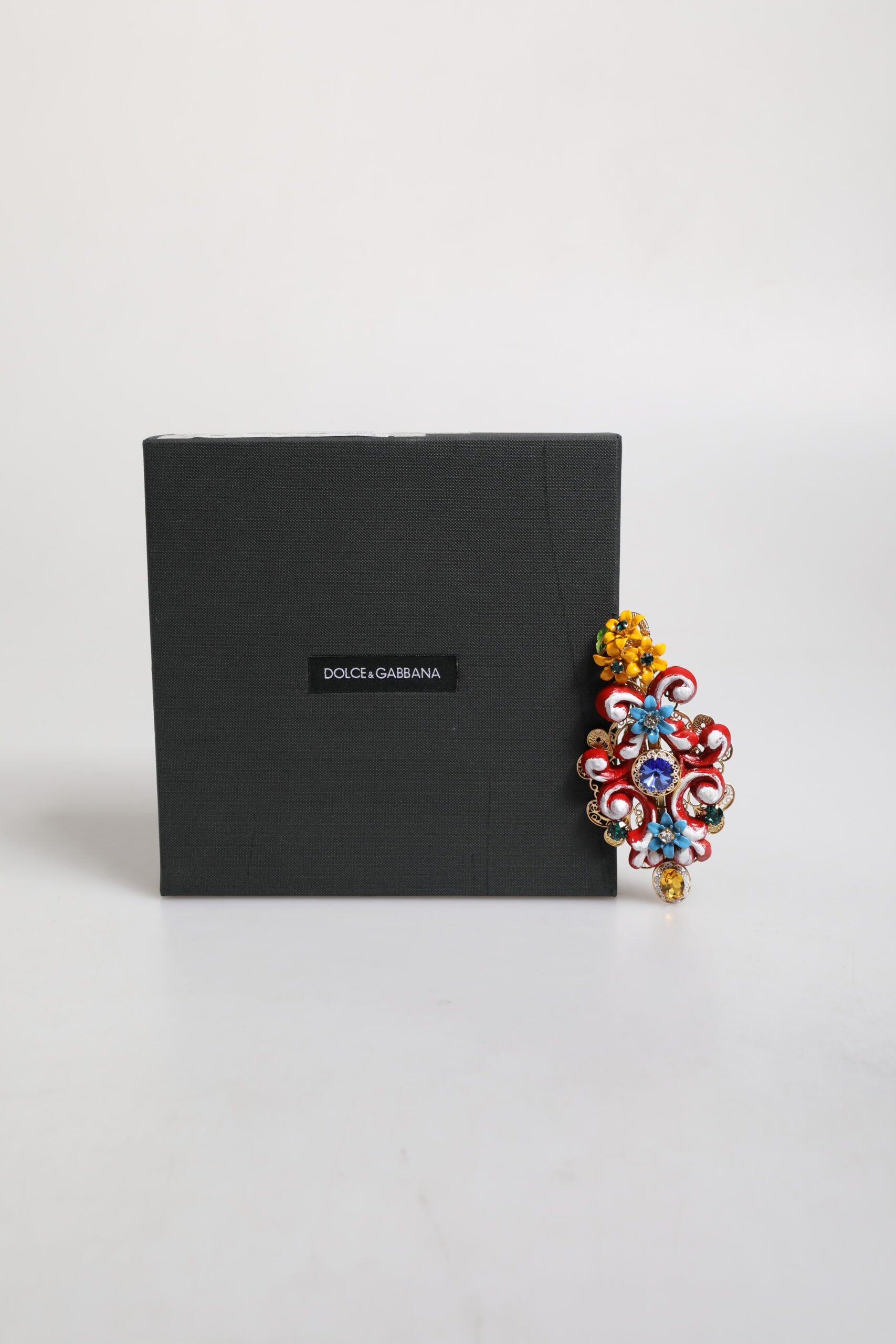Dolce &amp; Gabbana Multicolor Spring CARRETTO Guld Messing Krystal hårspænde
