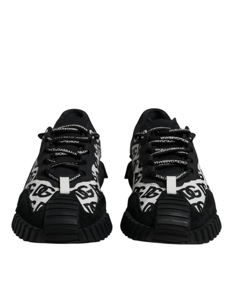 Dolce & Gabbana Black Logo Lace Up Low Top NS1 Sneakers Shoes - Hilstor