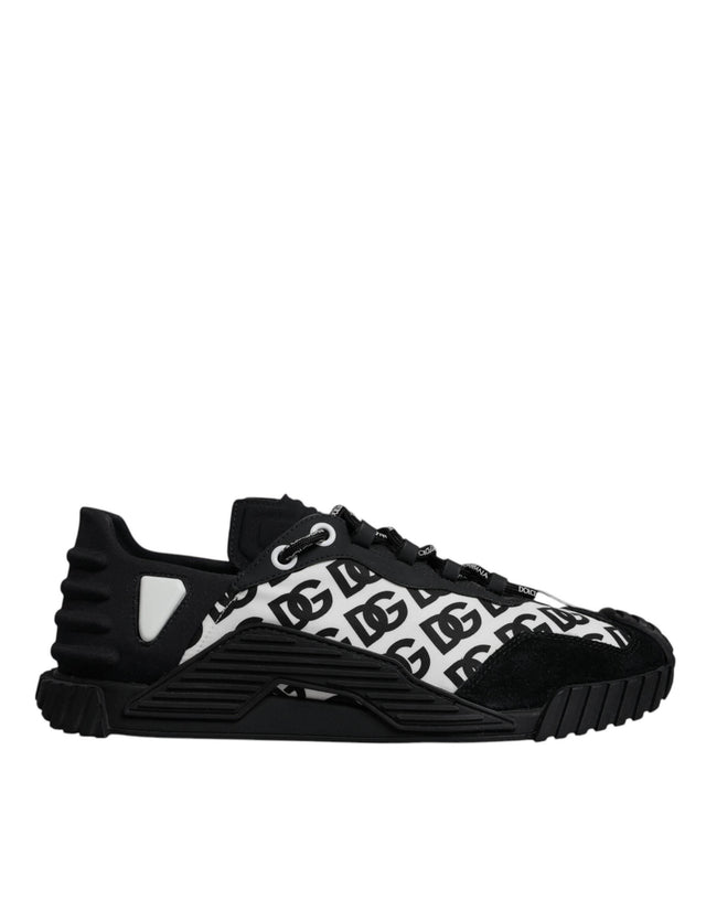 Dolce & Gabbana Black Logo Lace Up Low Top NS1 Sneakers Shoes - Hilstor