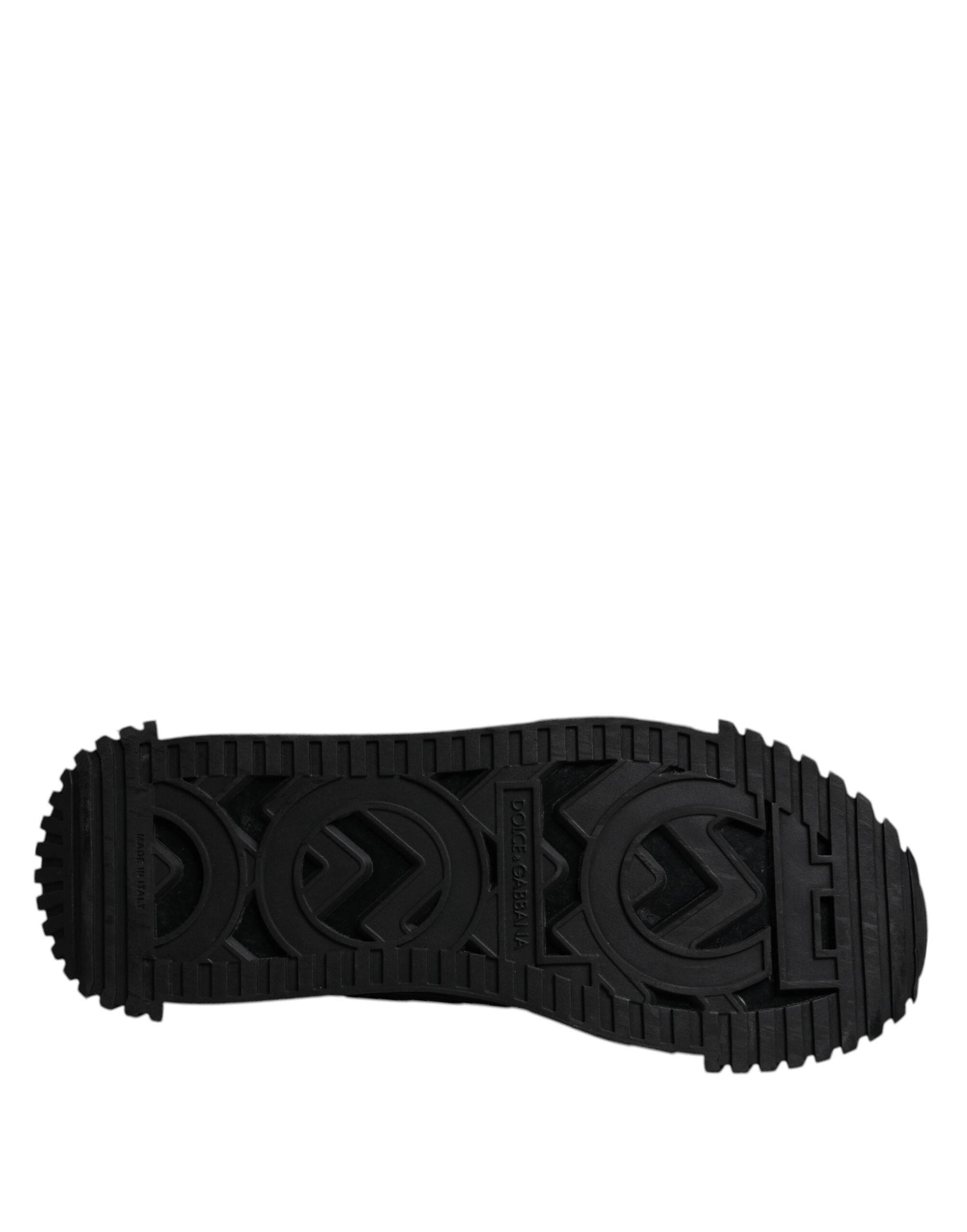 Dolce & Gabbana Black Logo Lace Up Low Top NS1 Sneakers Shoes - Hilstor