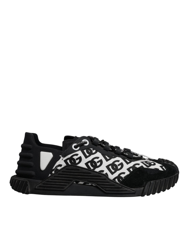 Dolce & Gabbana Black Logo Lace Up Low Top NS1 Sneakers Shoes - Hilstor