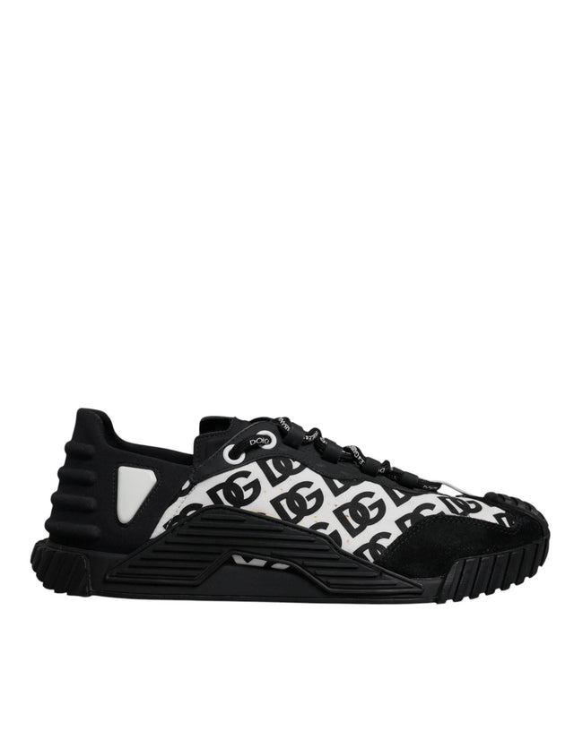 Dolce & Gabbana Black Logo Lace Up Low Top NS1 Sneakers Shoes - Hilstor