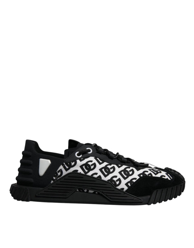 Dolce & Gabbana Black Logo Lace Up Low Top NS1 Sneakers Shoes - Hilstor
