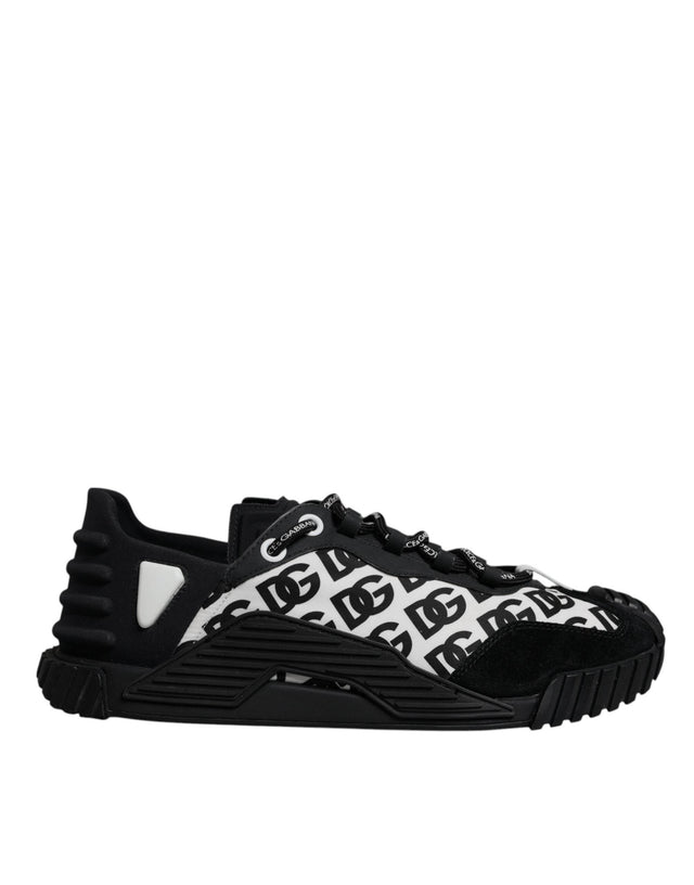 Dolce & Gabbana Black Logo Lace Up Low Top NS1 Sneakers Shoes - Hilstor