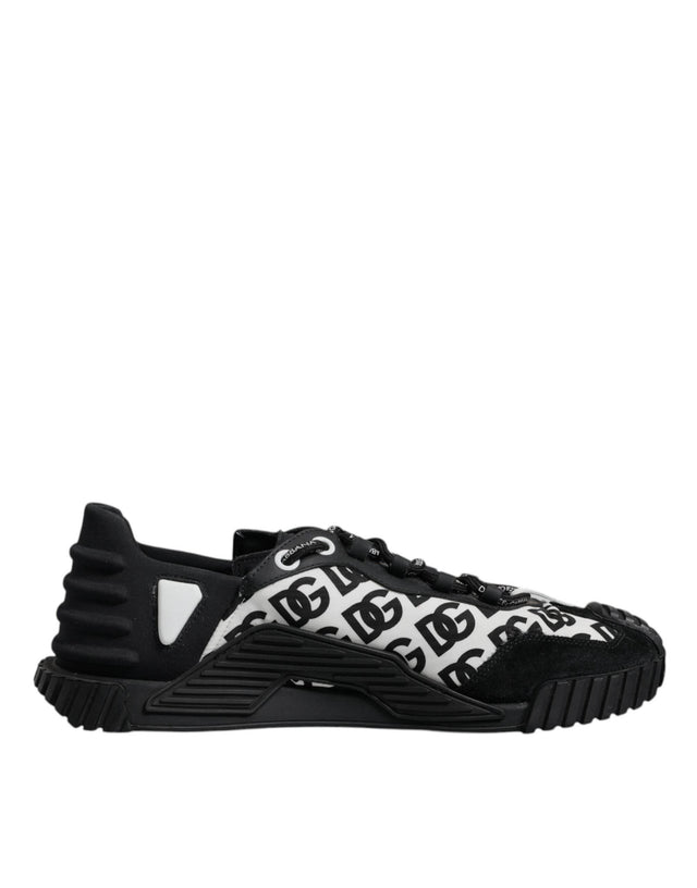 Dolce & Gabbana Black Logo Lace Up Low Top NS1 Sneakers Shoes - Hilstor