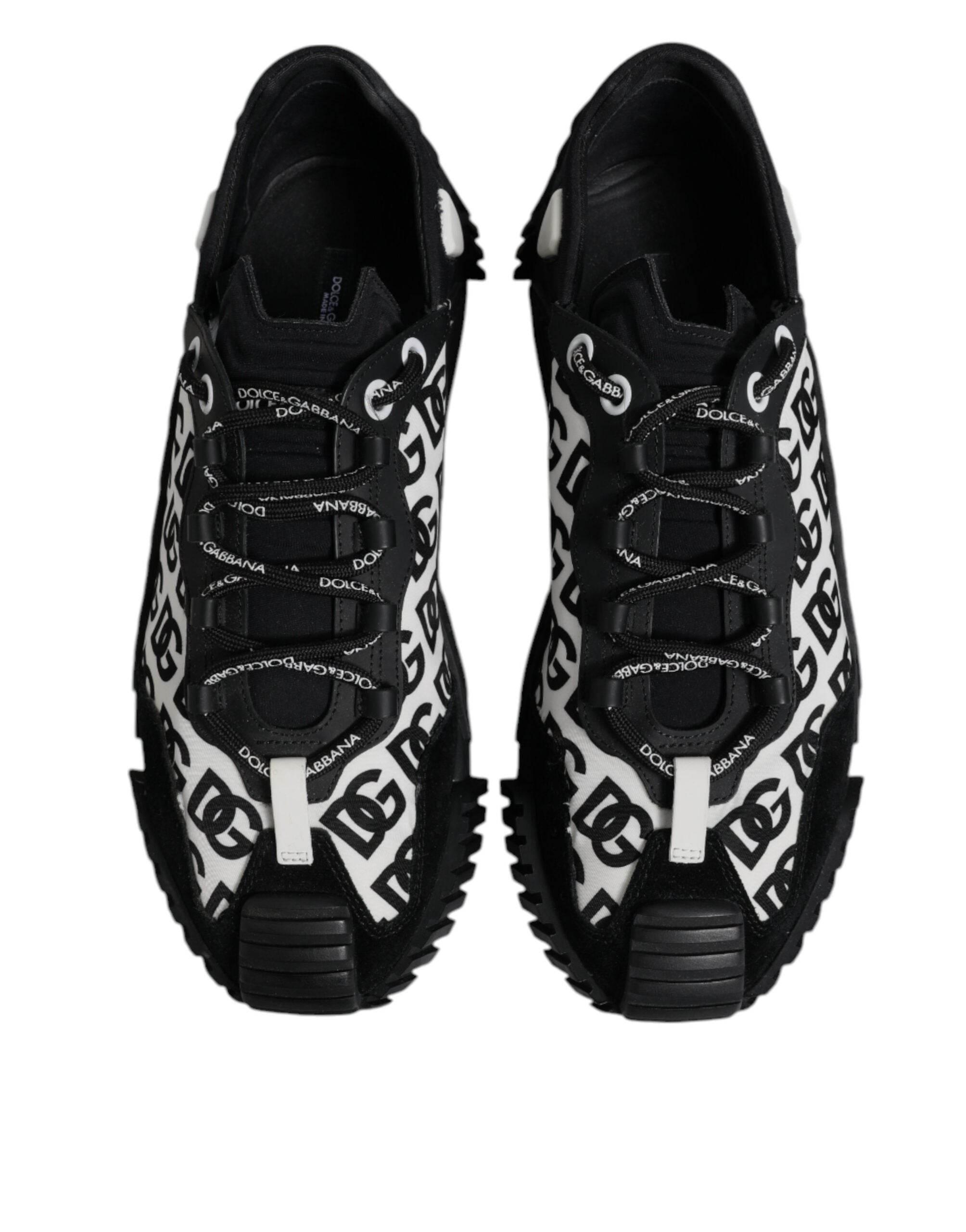Dolce & Gabbana Black Logo Lace Up Low Top NS1 Sneakers Shoes - Hilstor