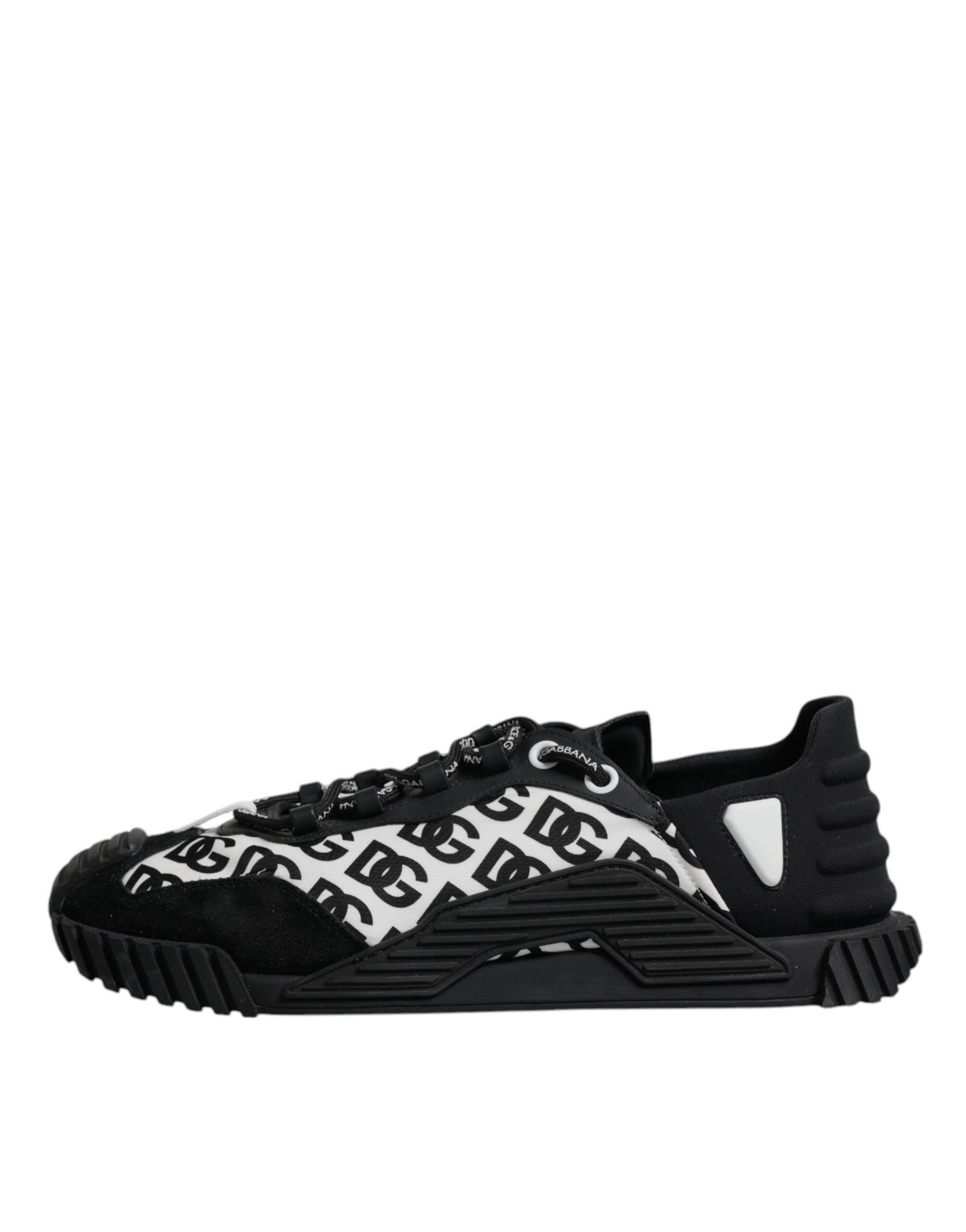Dolce & Gabbana Black Logo Lace Up Low Top NS1 Sneakers Shoes - Hilstor
