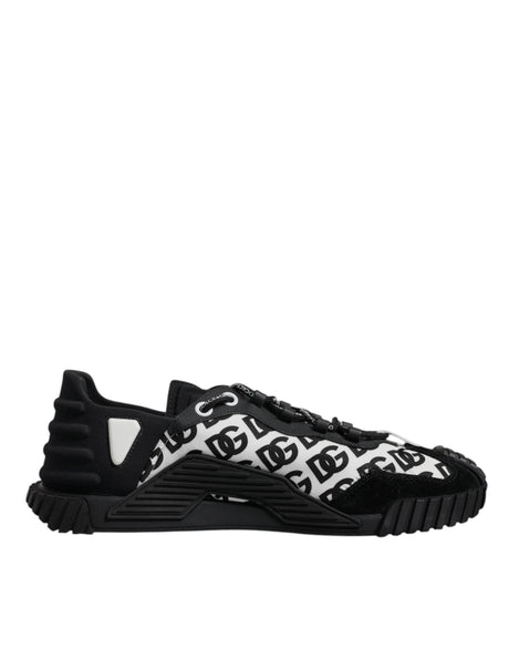 Dolce & Gabbana Black Logo Lace Up Low Top NS1 Sneakers Shoes - Hilstor