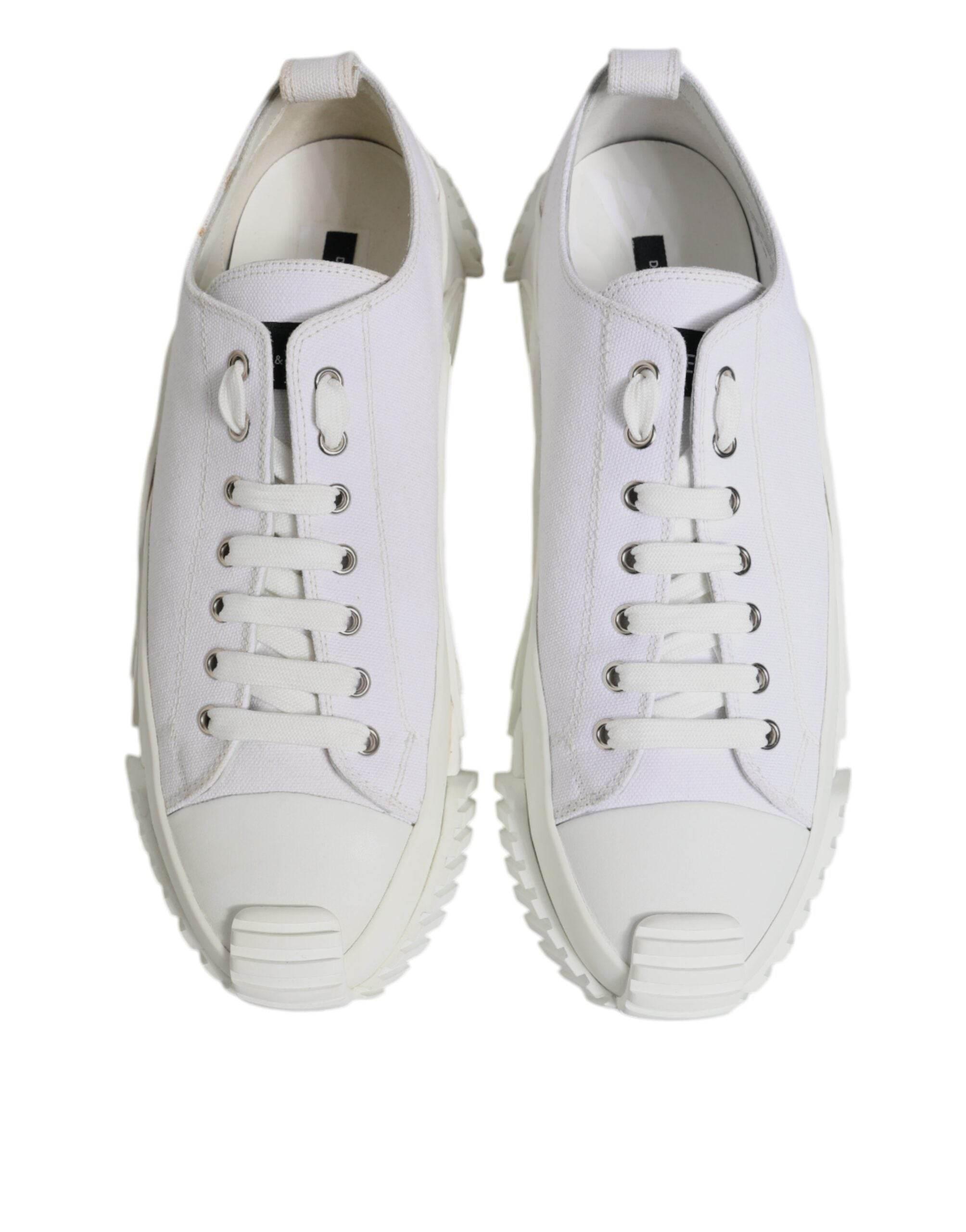 Dolce & Gabbana White Leather Low Top NS1 Sneakers Shoes - Hilstor