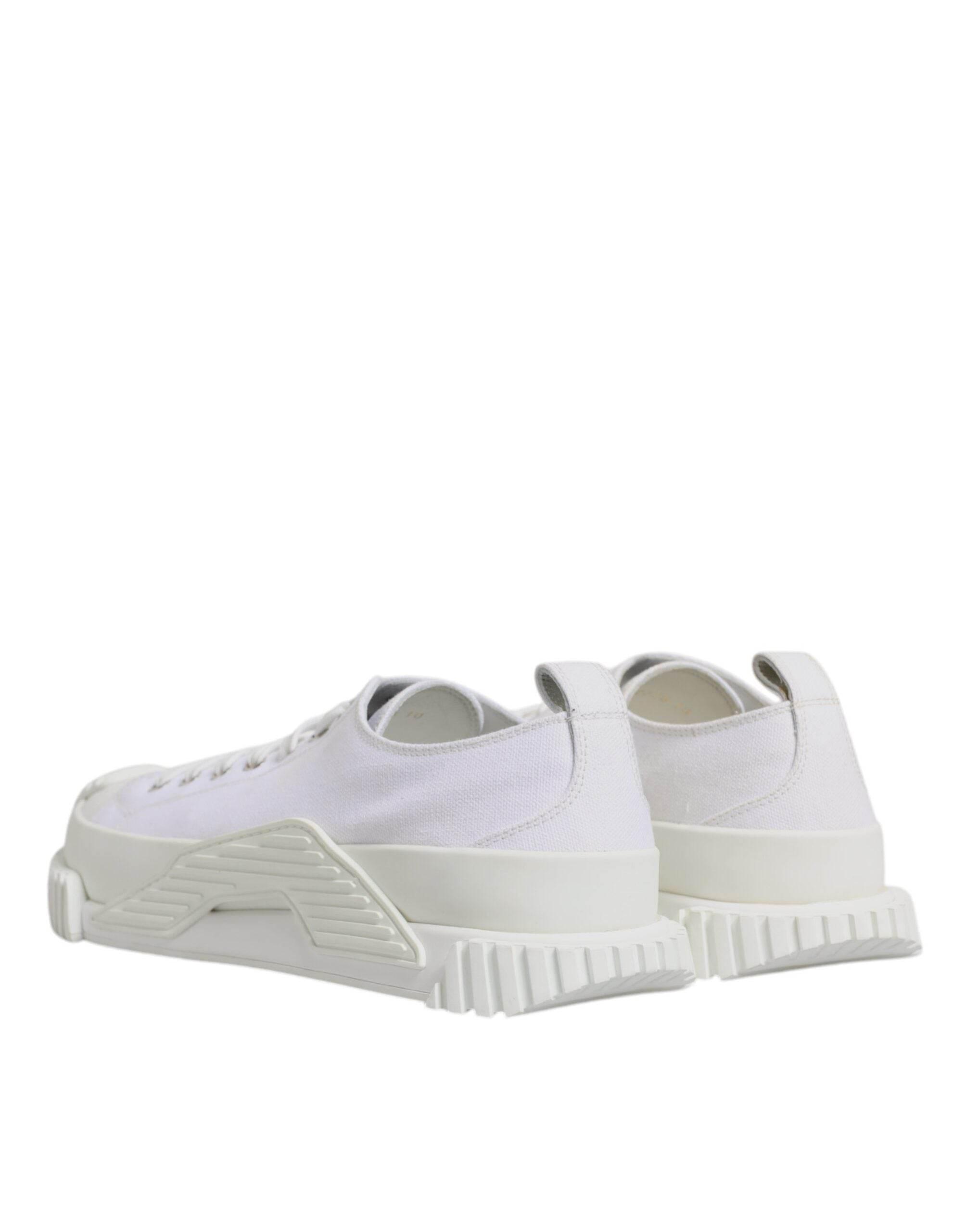 Dolce & Gabbana White Leather Low Top NS1 Sneakers Shoes - Hilstor