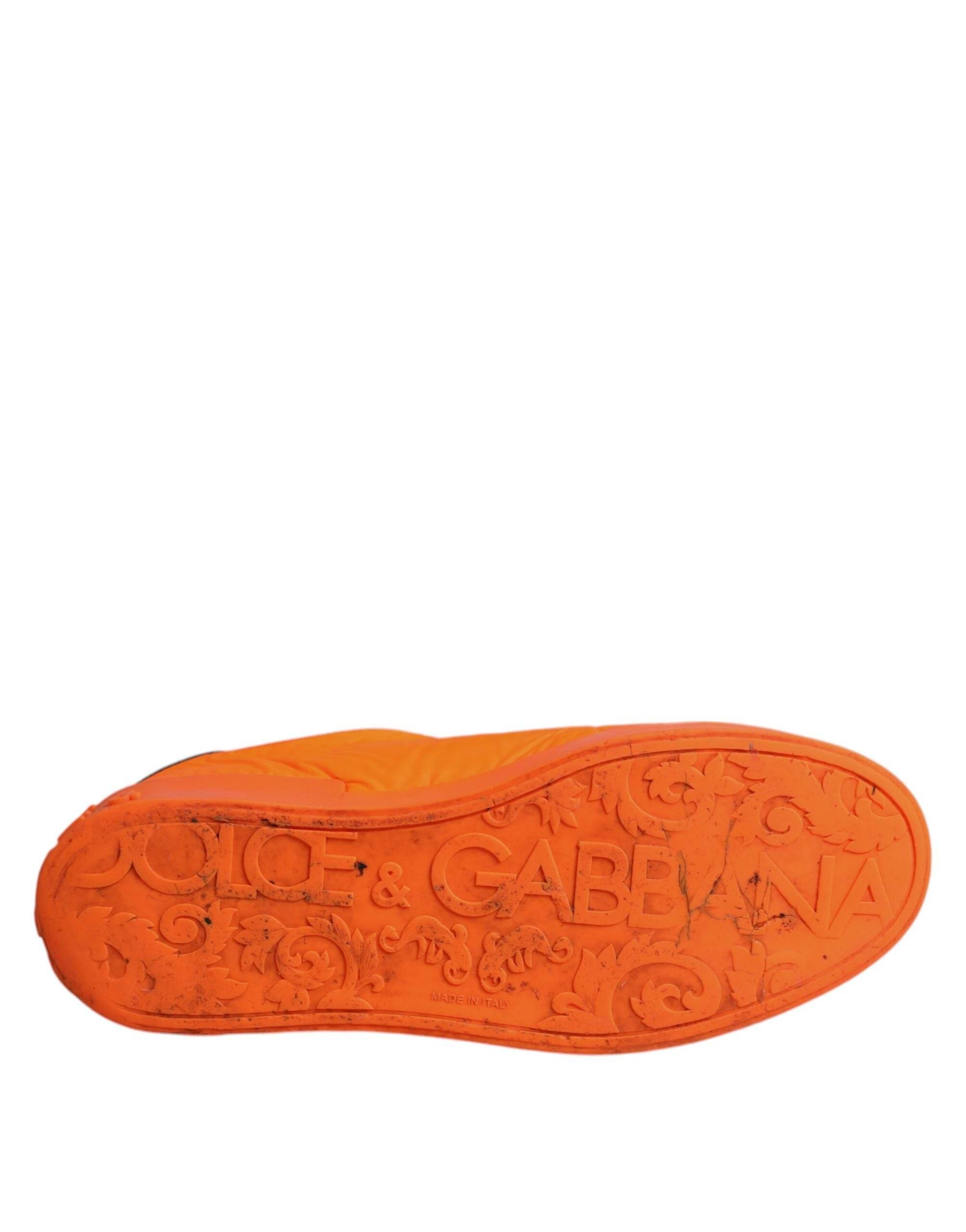 Dolce & Gabbana Orange Portofino Logo Tape Men Sneakers Shoes - Hilstor