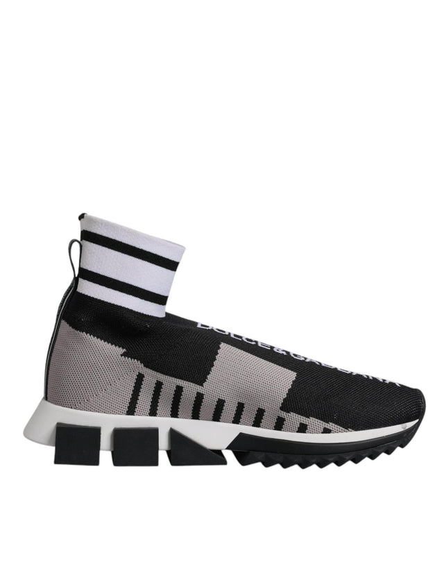 Dolce & Gabbana Black Gray Sorrento Socks Men Sneakers Shoes - Hilstor