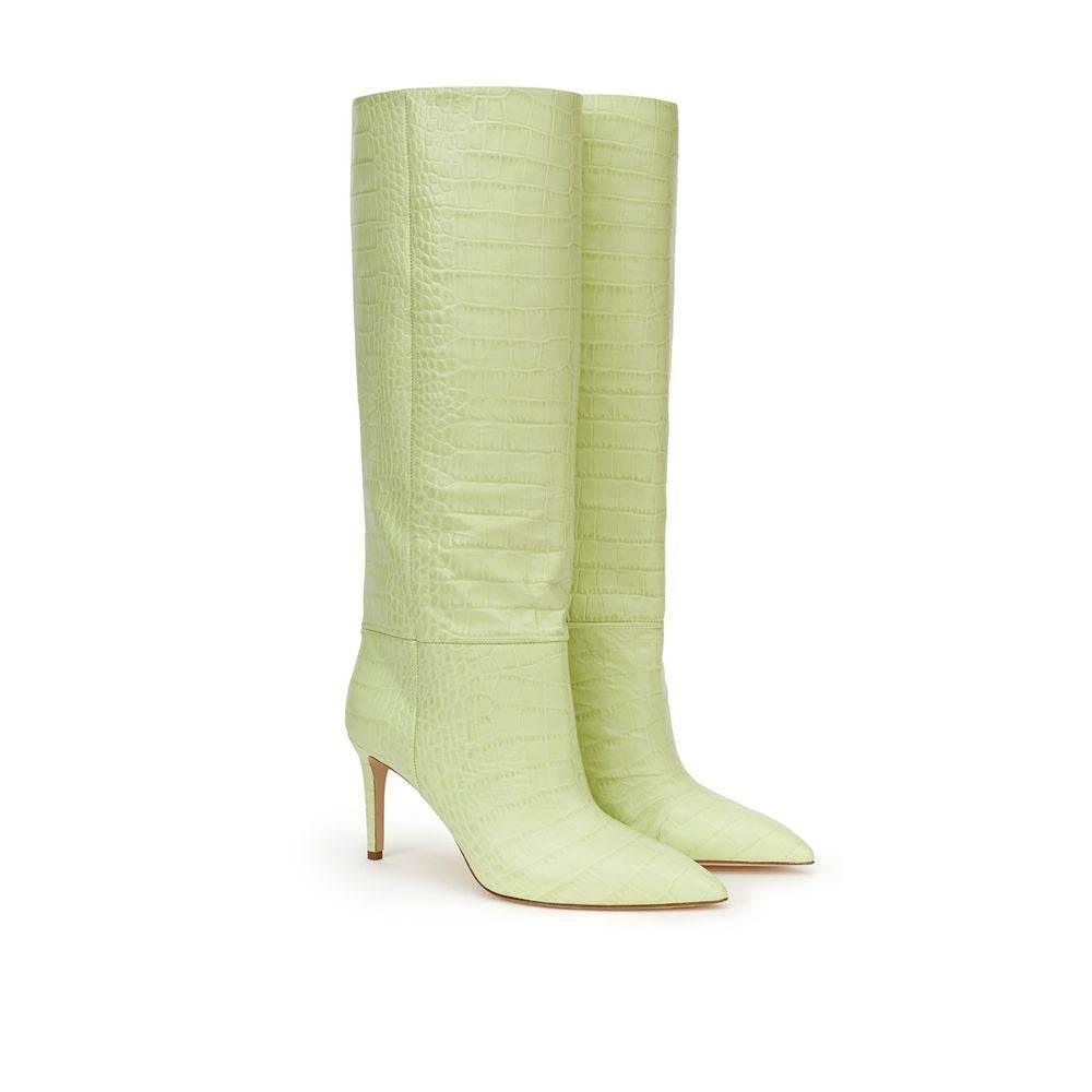 Paris Texas Green Leather Boot - Hilstor
