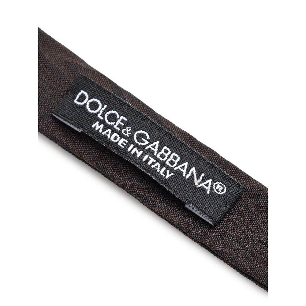 Dolce & Gabbana Brown Silk Ties & Bowty - Hilstor